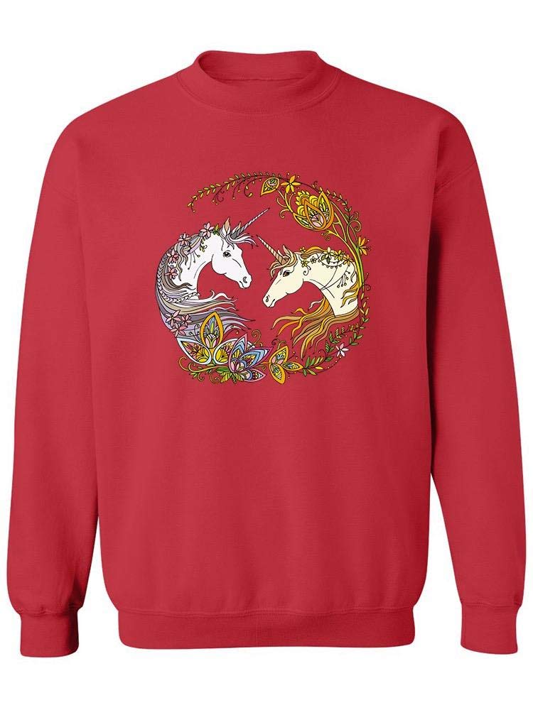 Smartprints Women's Beautiful Unicorn Portrait Sweatshirt | Soft & Comfortable Pullover for Casual Wear, Gifts & Fantasy Lovers