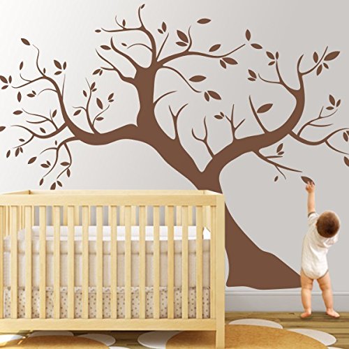 Large Dark Brown Tree Wall Decals - Removable Vinyl Stickers for Nursery & Kids Room Decor - Perfect for Baby Shower Gifts & Home Wall Art