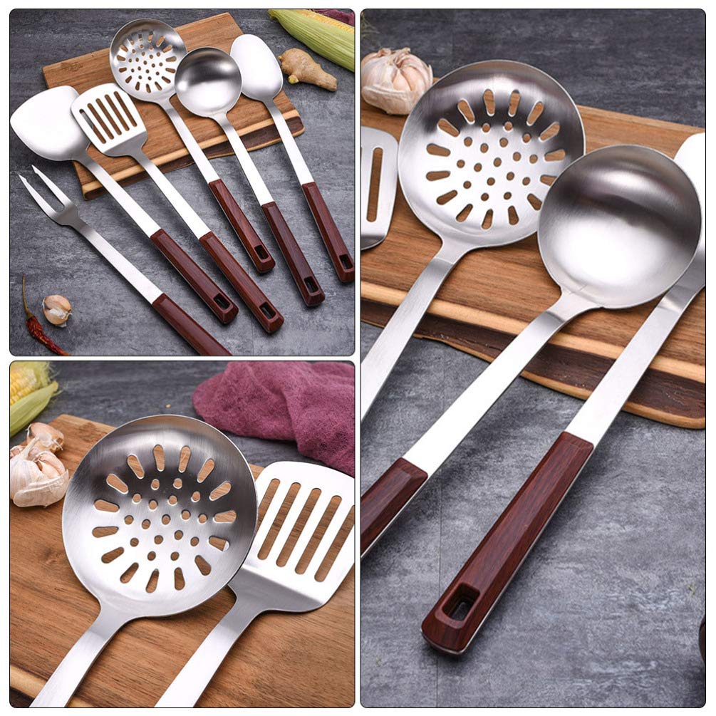 Hemoton 7-Piece Stainless Steel Kitchen Utensil Set - Fine Mesh Sieve, Baking Spatula, Skimmer Ladle & More for Cooking, Baking & Food Prep - Durable Kitchen Gadgets for Home Chefs & Bakers