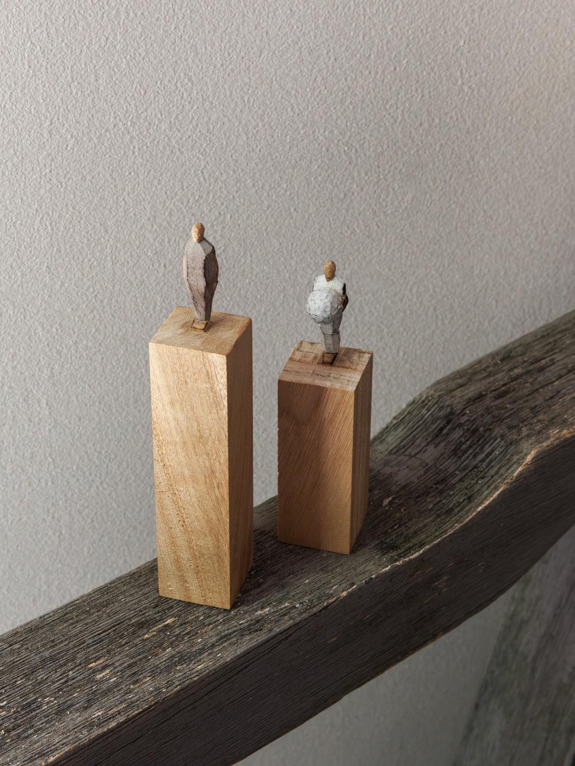 Olectronica Handcrafted Wooden Statuette - Natural Wood Home Decor | Perfect for Living Room, Bedroom & Office Display