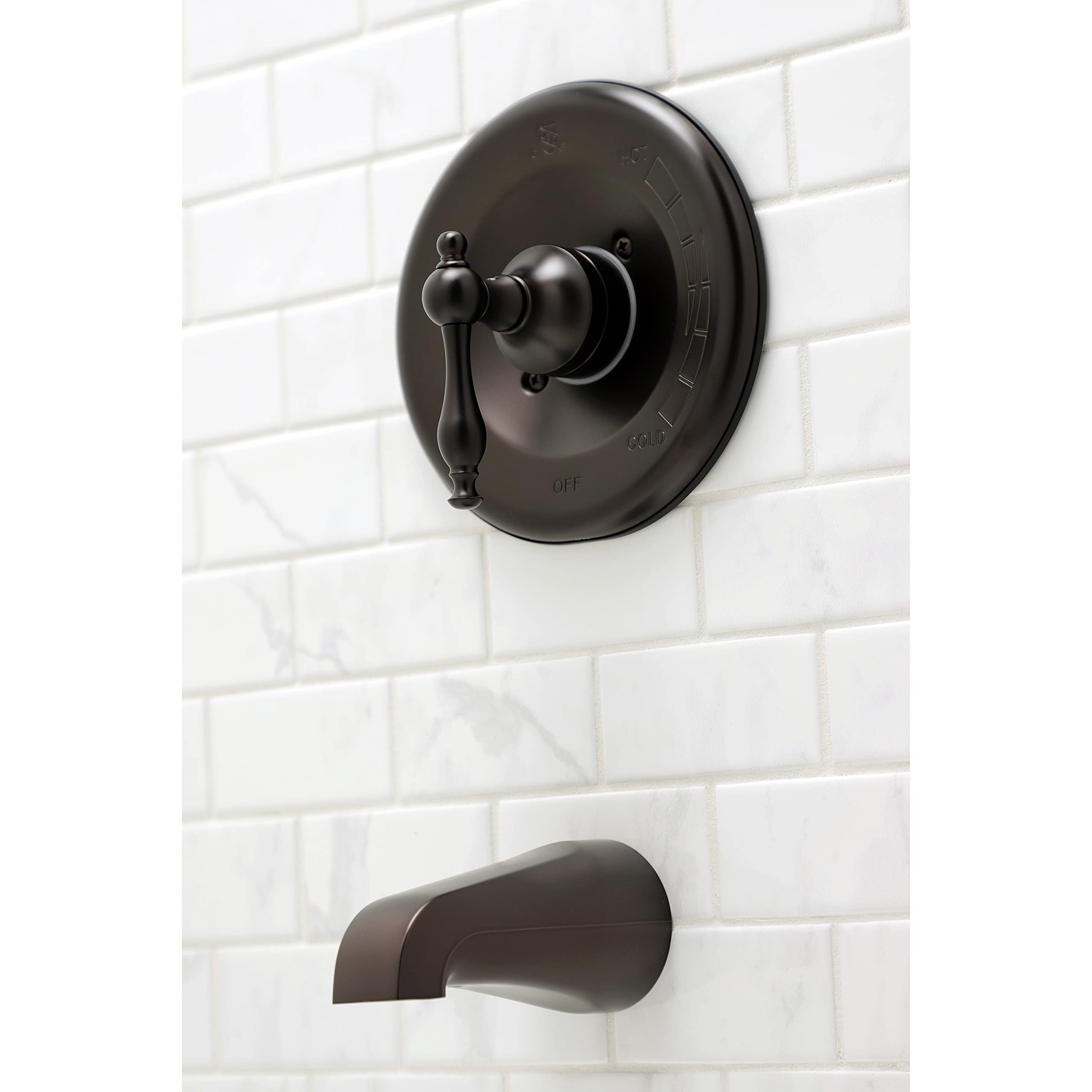 Kingston Brass KB635NLTO Oil Rubbed Bronze Tub and Shower Faucet - Bathroom Fixture for Modern & Traditional Homes, Perfect for Spa-Like Showers and Relaxing Baths