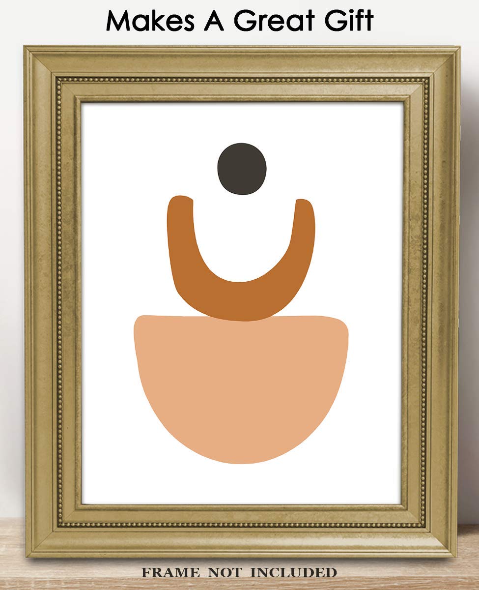 Nude Geometric Shapes Abstract Wall Art - Minimalist Aesthetic Boho Decor for Home Office Bedroom Living Room - Unframed 8x10 Inch Posters - Perfect for Modern Spaces & Gallery Walls