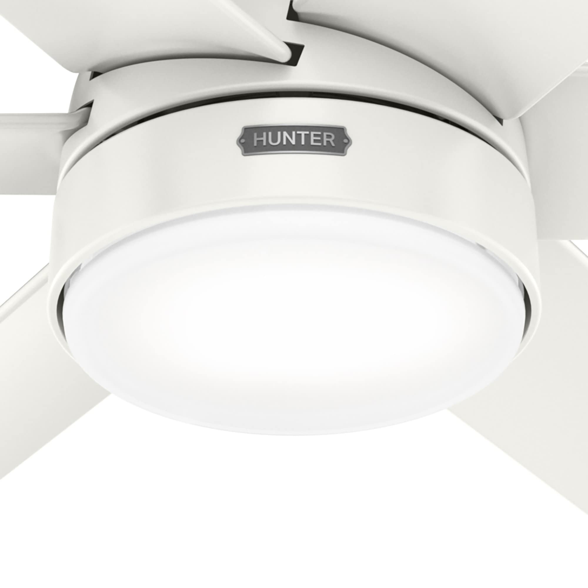 Hunter Fan Company 52370 Skysail Ceiling Fan with Light Kit, 52 Inch Fresh White - Modern Indoor Cooling for Living Room, Bedroom & Office