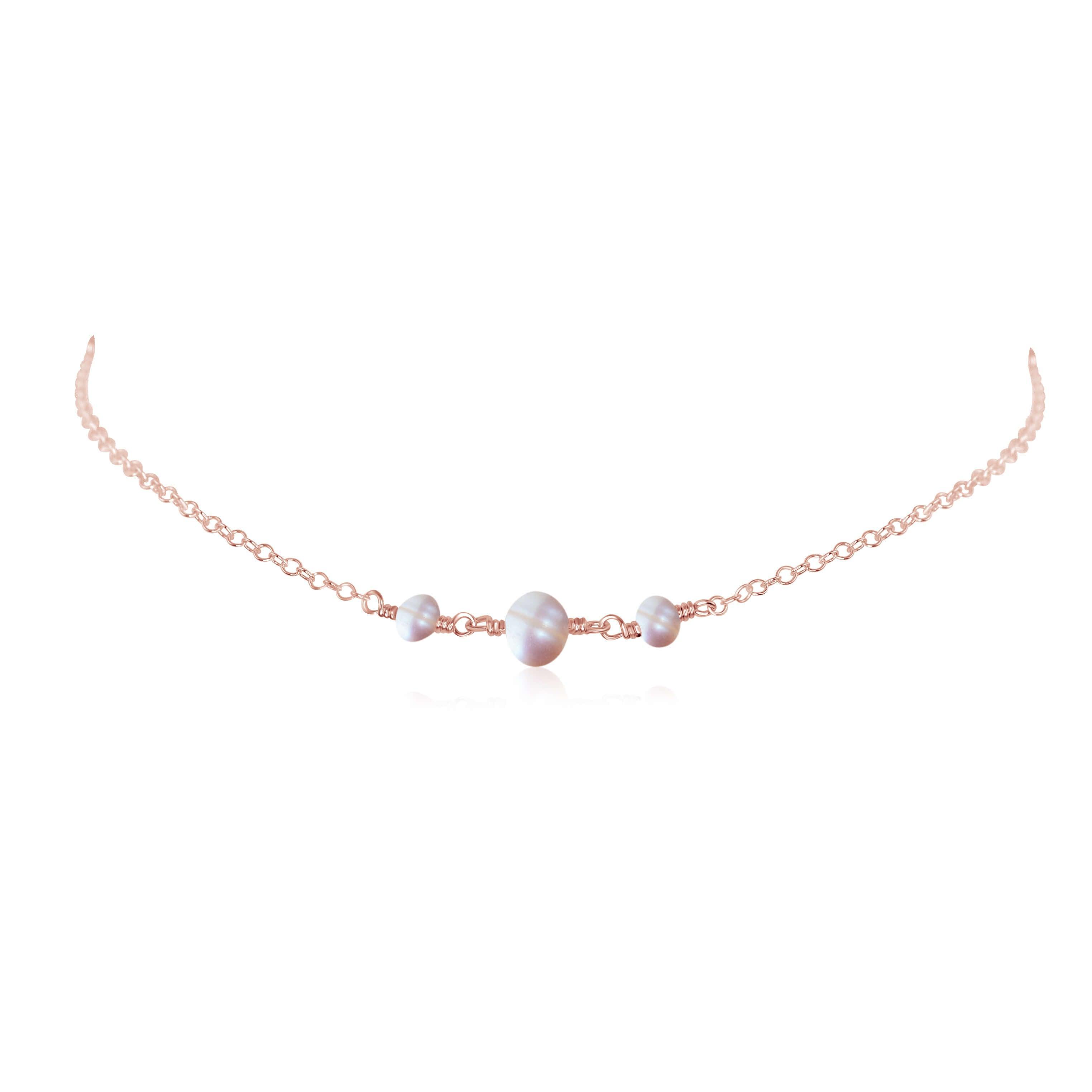 Elegant White Freshwater Pearl Beaded Choker Necklace for Women - Perfect for Weddings, Parties & Special Occasions
