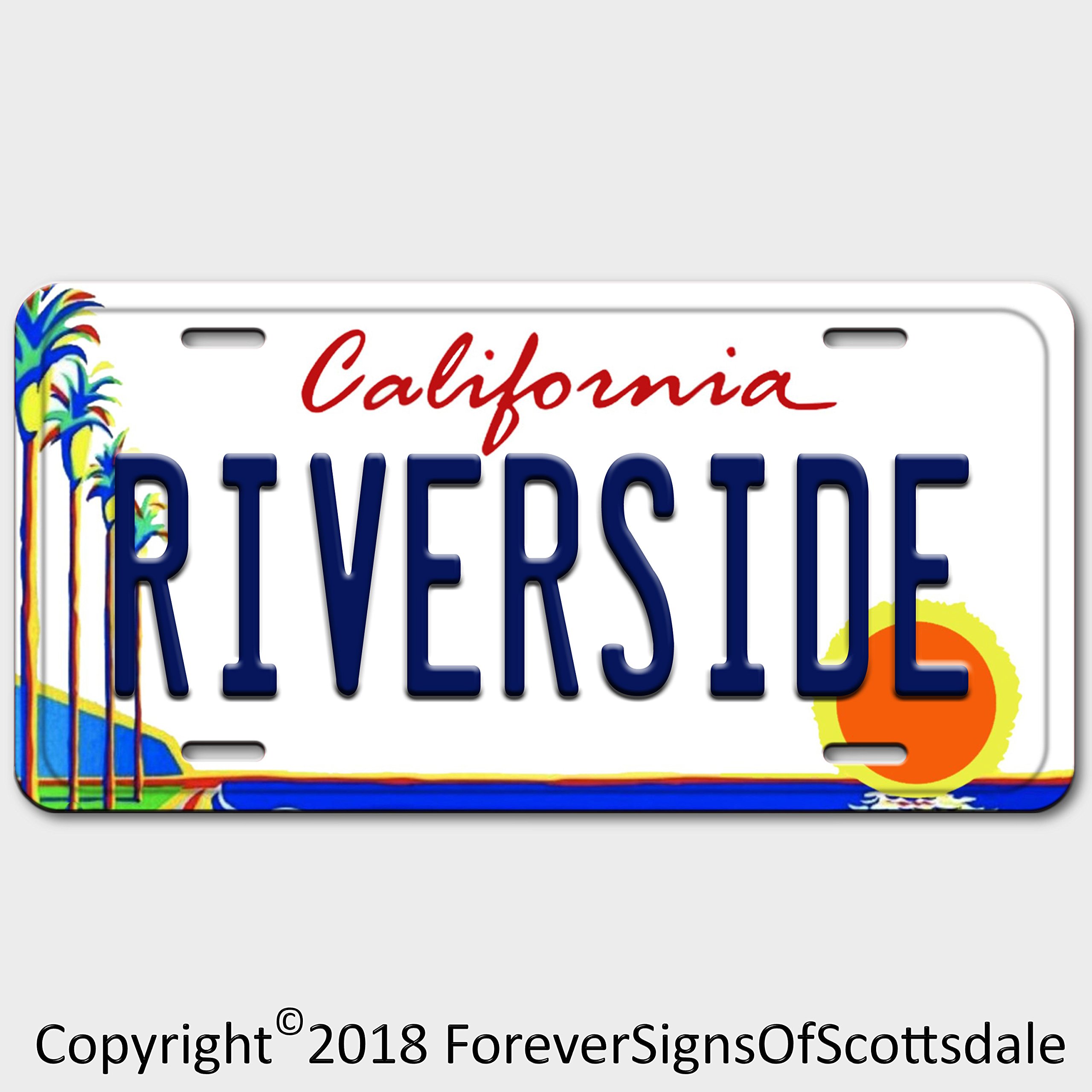 Custom Riverside California City State College Vanity Aluminum License Plate Tag - White - Perfect for Cars, Trucks, Motorcycles & Room Decor