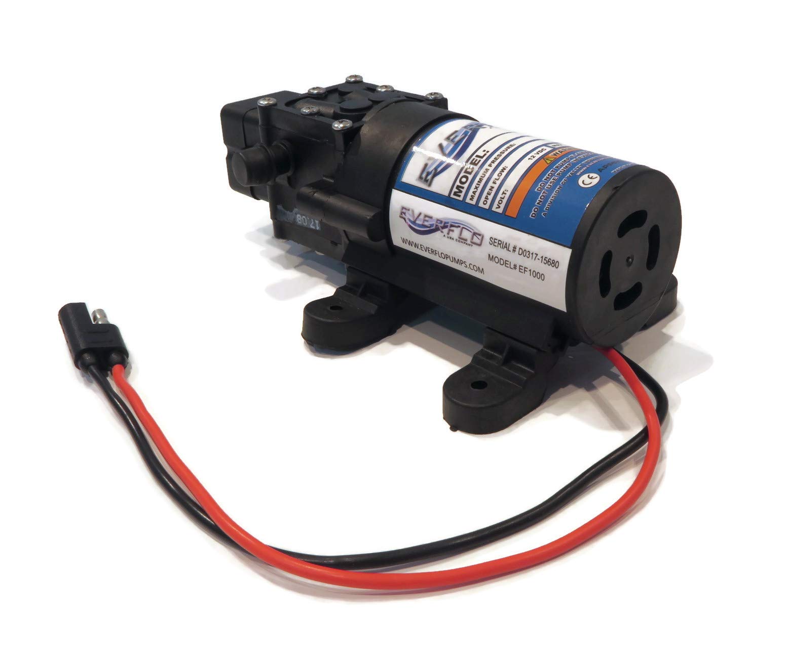 Everflo EF1000 12V Diaphragm Water Pump 1.0 GPM (4 Pack) - OEM Replacement for RV, Marine & Off-Grid Water Systems | Durable & Quiet Water Transfer Solution
