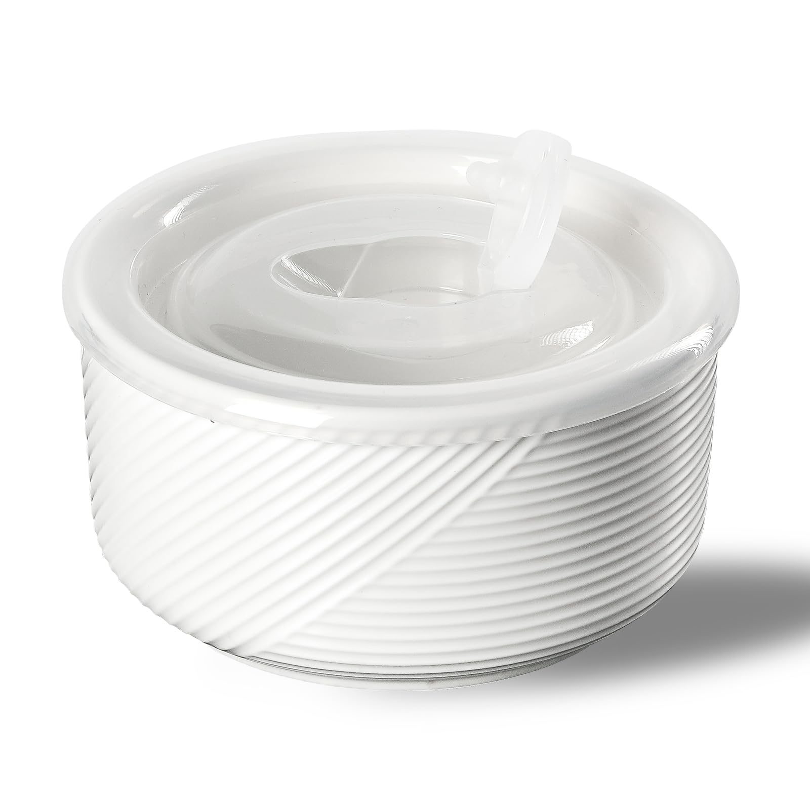 20oz Ceramic Bowl with Lid - Microwave Safe Food Storage for Soup, Salad & Meal Prep - Picnic & Camping Use