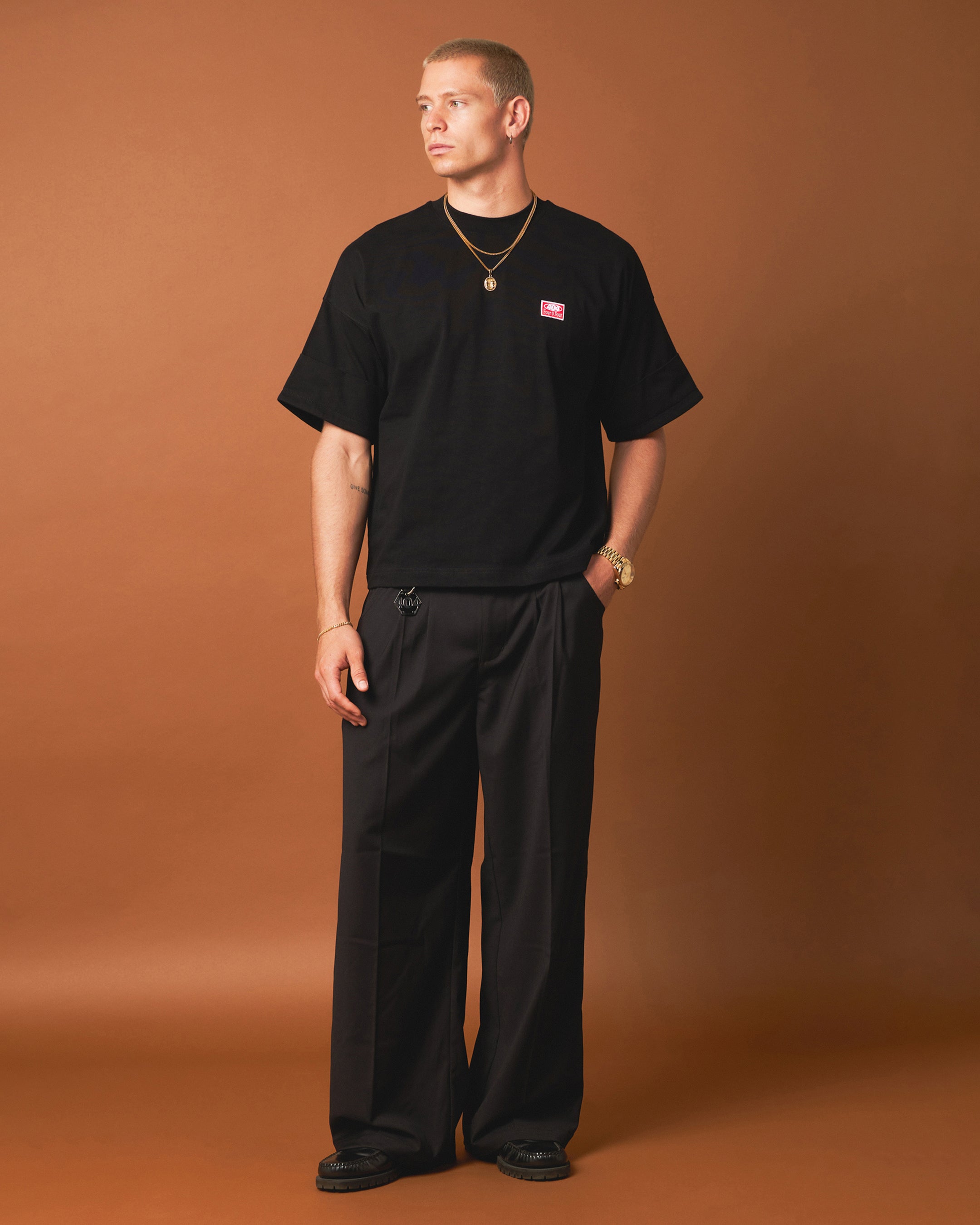 404 Workwear T-Shirt for Men - Black Cotton Short Sleeve Tee for Construction, Mechanics & Industrial Work