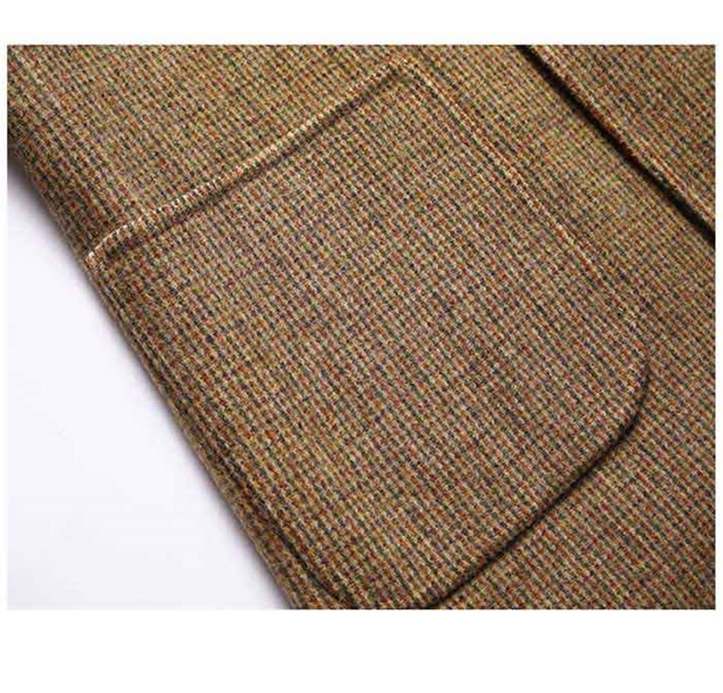 Men's Slim Fit Plaid Wool Blazer - Casual & Formal Wool Jacket for Office, Banquet, Wedding & Business Events - Perfect for Work, Parties & Special Occasions