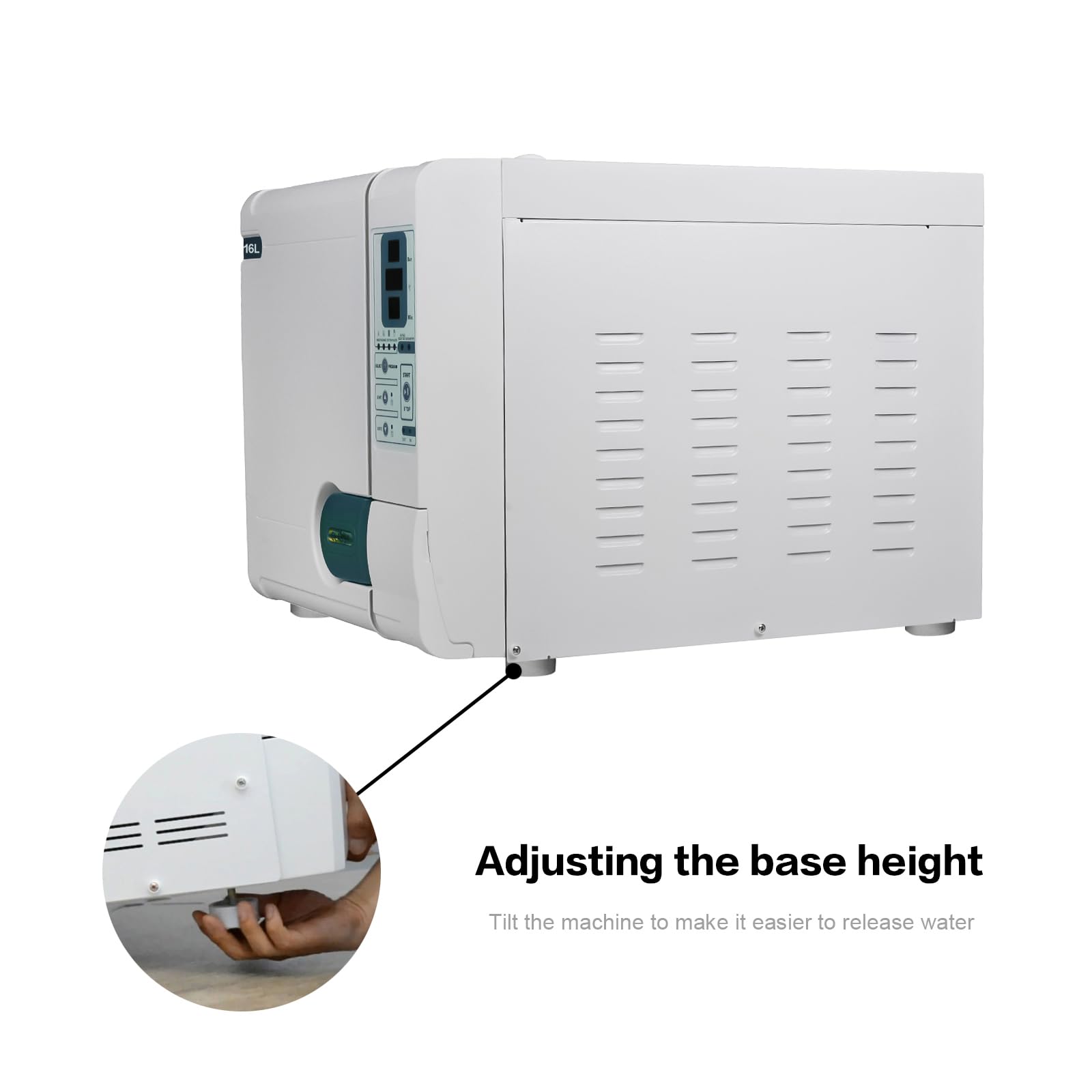 1600W Digital LED Display Benchtop Autoclave Sterilizer 16L with Double Door Lock & Vacuum Drying - Ideal for Dental Clinics, Tattoo Studios, and Medical Laboratories