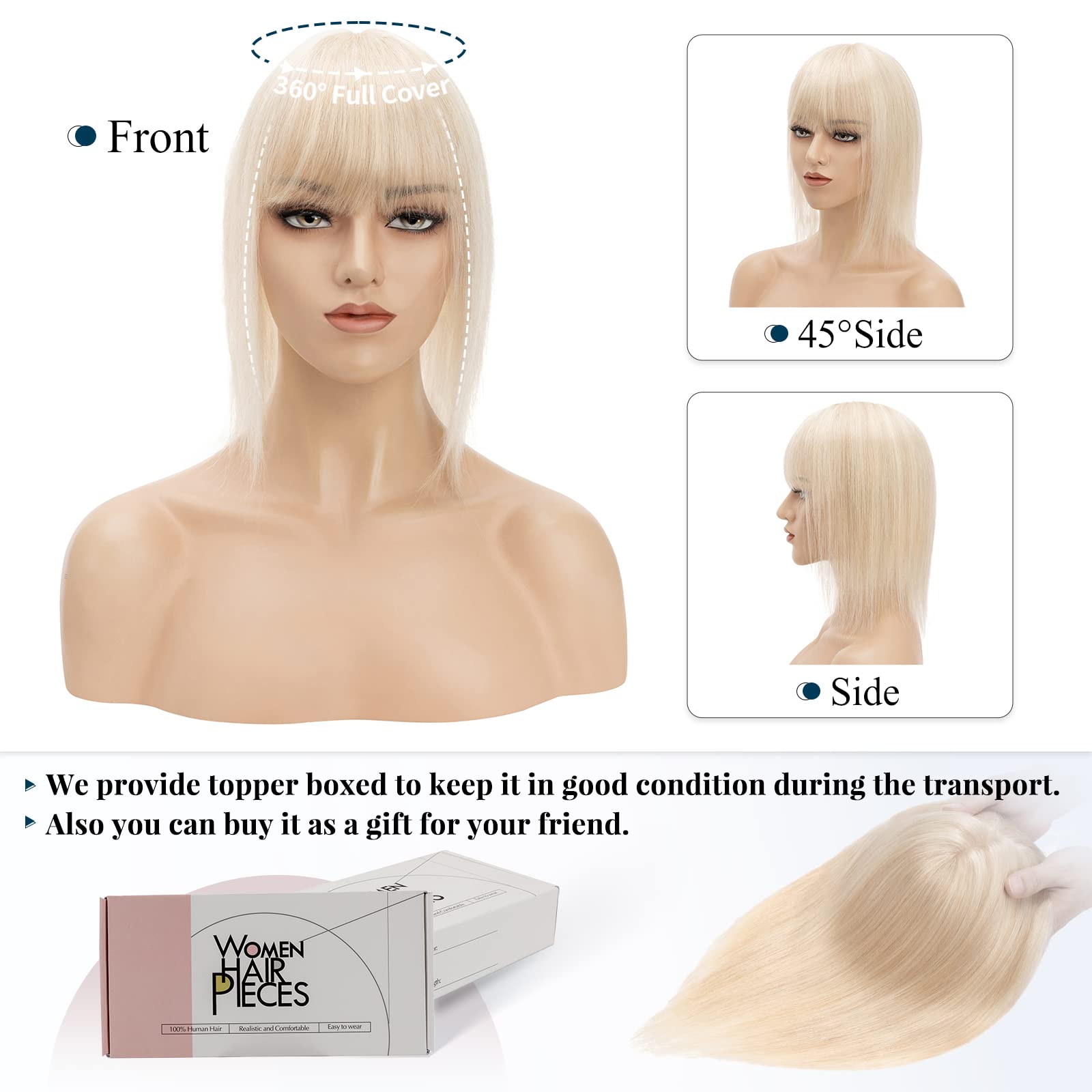 Benehair Women's Clip-In Hair Topper - 16