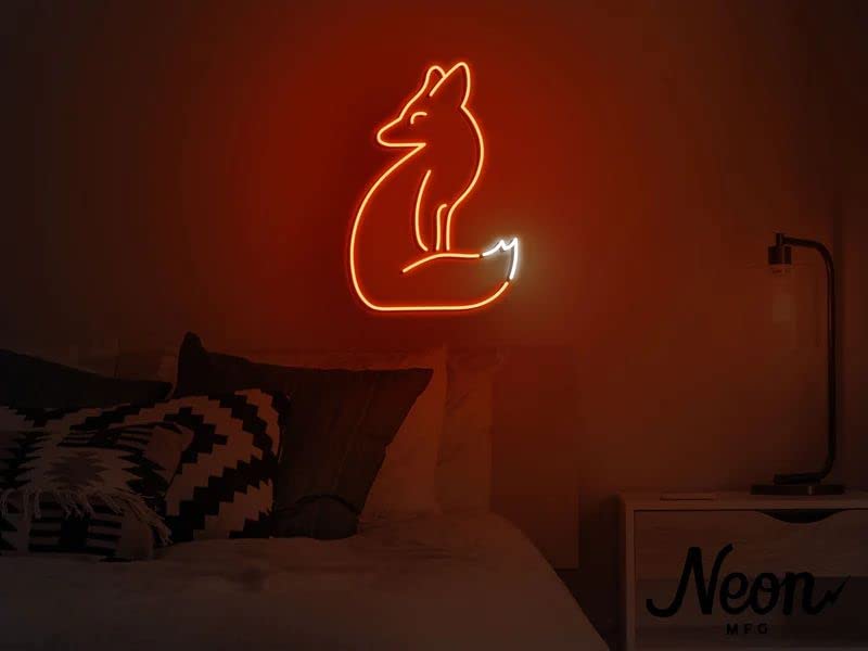 Fox Neon Sign - Animal LED Light for Home, Bedroom & Living Room Decor with Dimmable Switch | Perfect for Wall Art, Party Decor & Gift Ideas