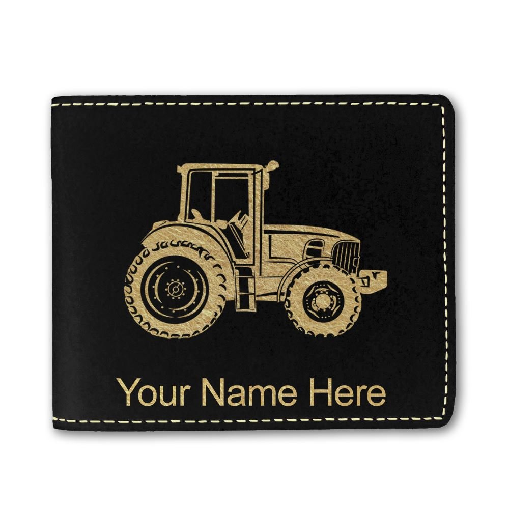 Genuine Faux Leather Wallet for Men & Women - Custom Engraved Farm Tractor Design - Perfect Gift for Farmers & Country Lovers (Ideal for Everyday Use, Travel & Special Occasions)