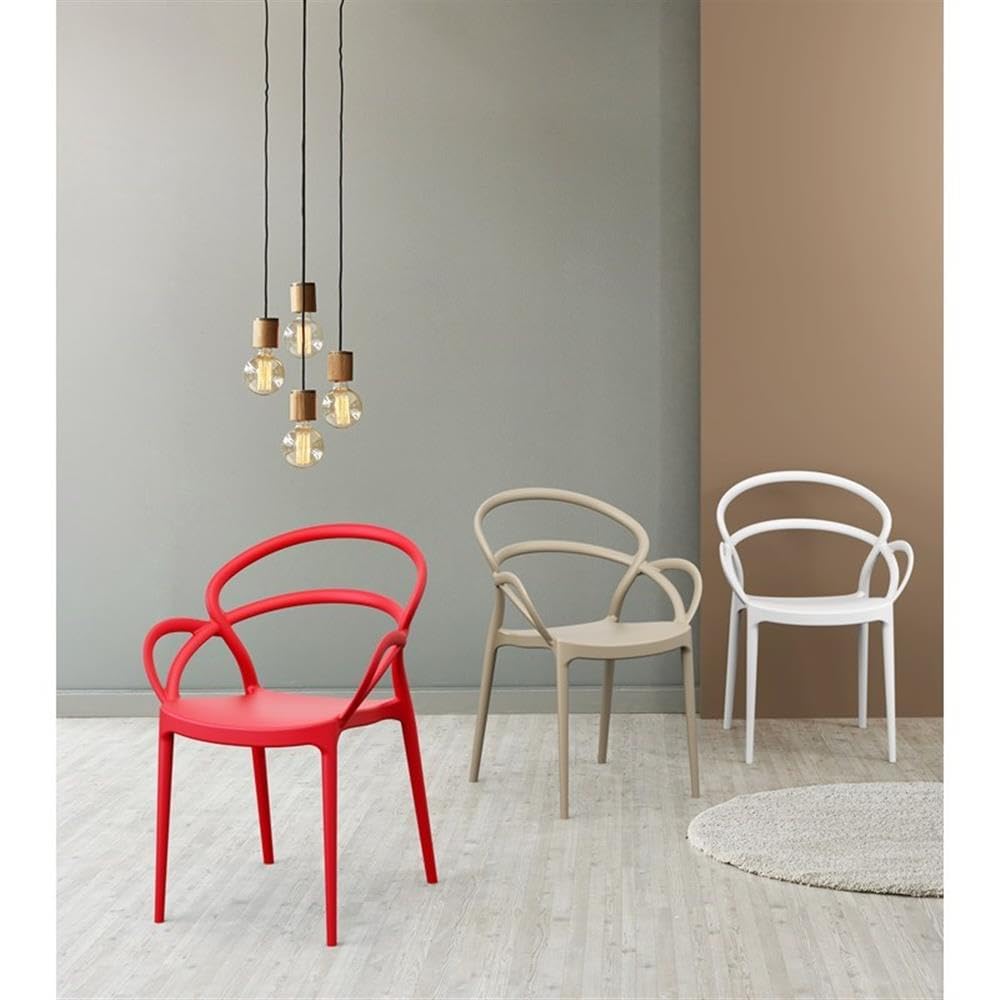 Premium White Mila Dining Arm Chairs (Set of 2) - Modern Kitchen & Dining Room Furniture for Home Decor - Perfect for Family Gatherings & Dinner Parties