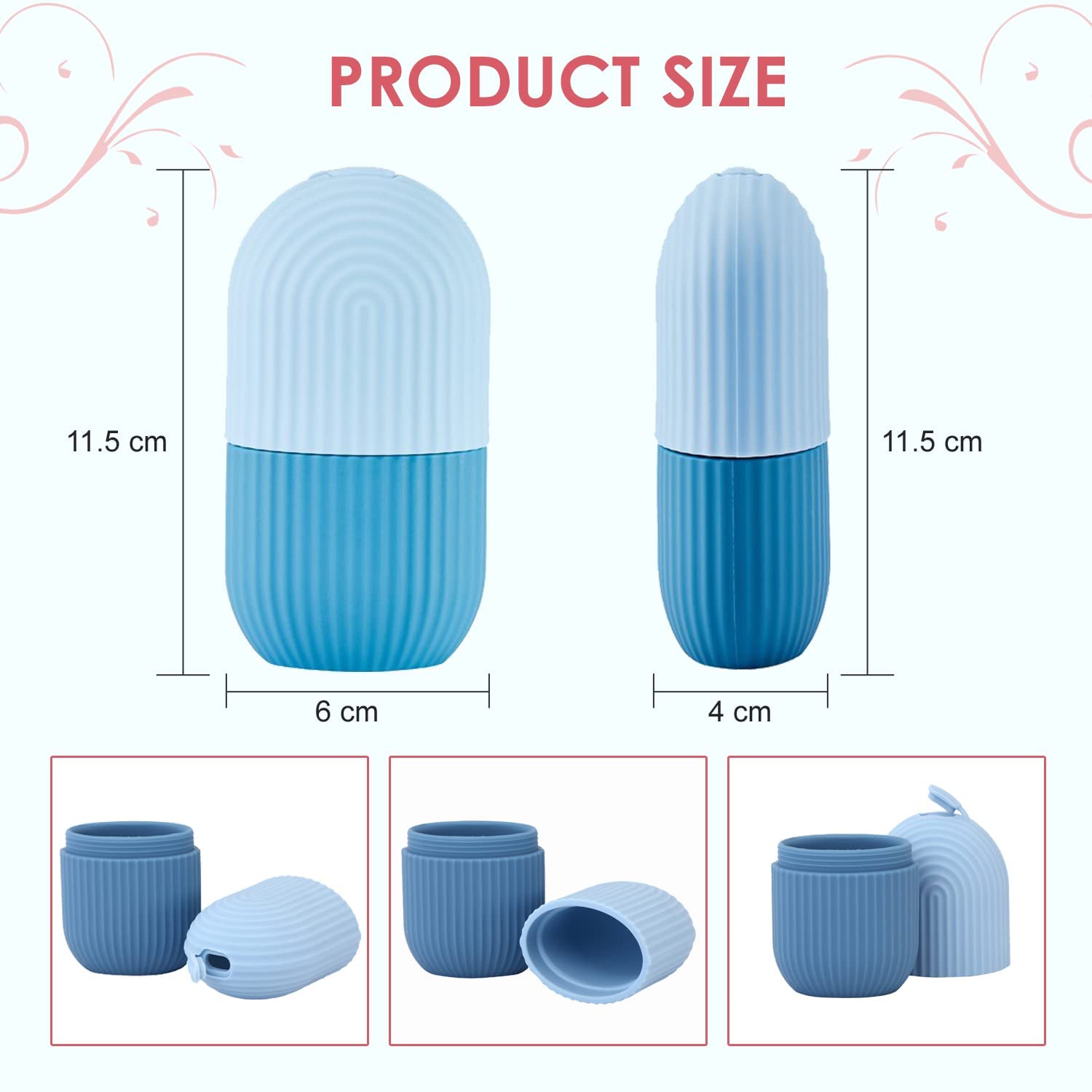 VishBin Ice Roller for Face - Cooling Facial Massage Tool for Women, Leakproof Silicone Roller to Reduce Puffiness & Glow Skin | Perfect for Morning Routine, Post-Workout Recovery & Skincare Regimen