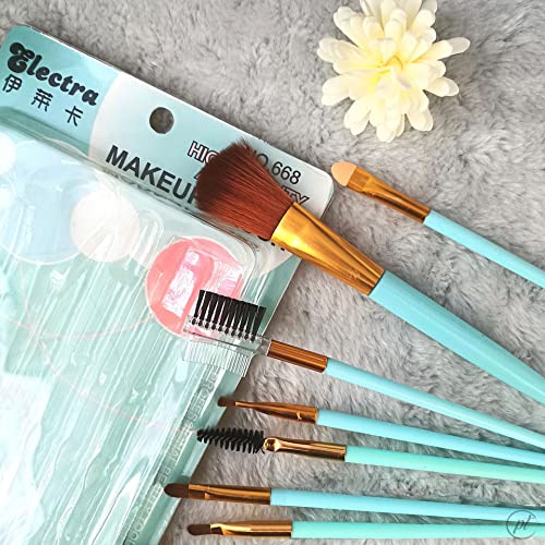 8-Piece Professional Makeup Brush Set with Foundation & Eyeshadow Brushes + Free Makeup Sponge (Pink) - Perfect for Daily Makeup, Contouring & Blending
