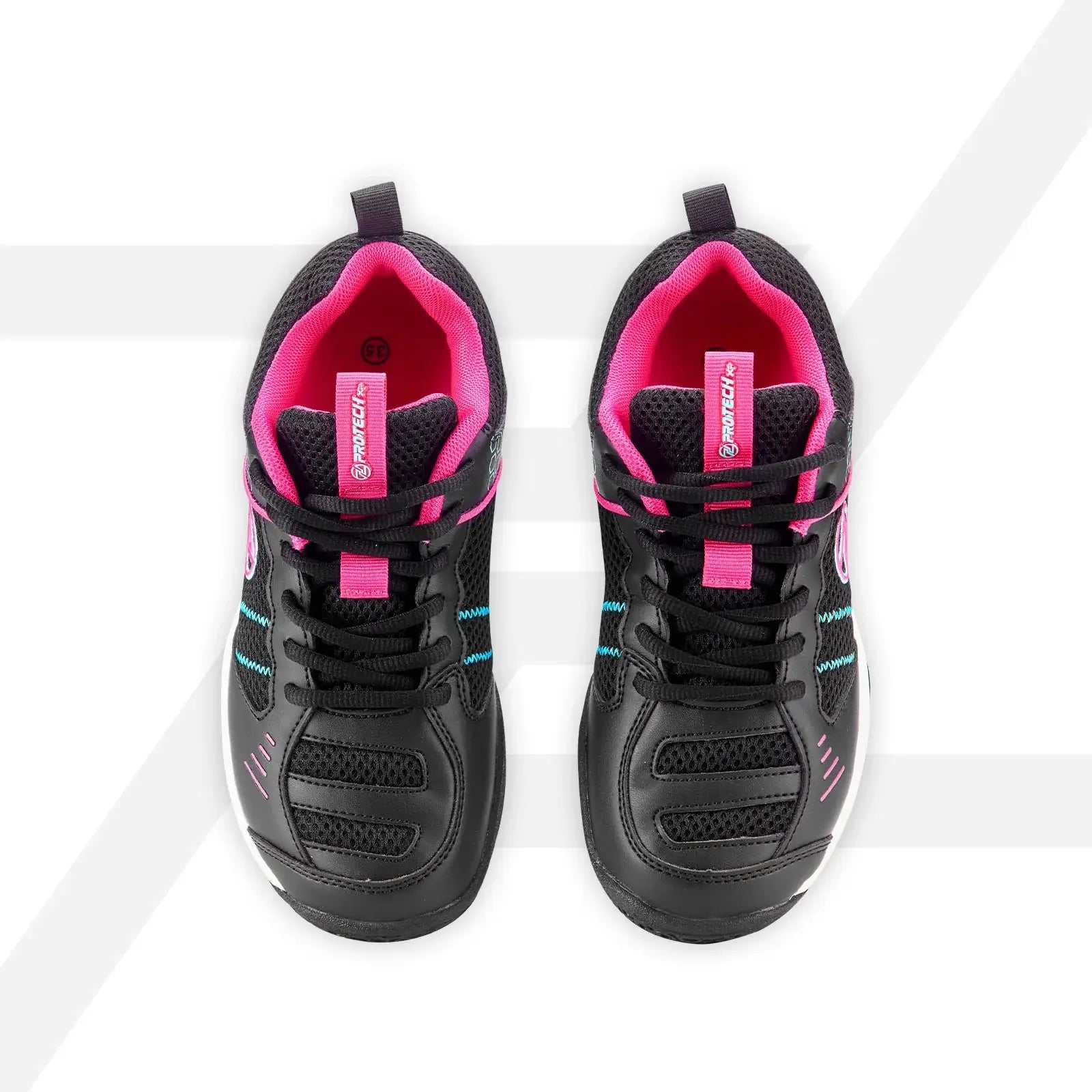 PROTECH MAGIC 100 Junior Badminton Shoes - Lightweight Court Shoes for Kids & Teens - Perfect for Indoor Badminton Training & School PE Classes
