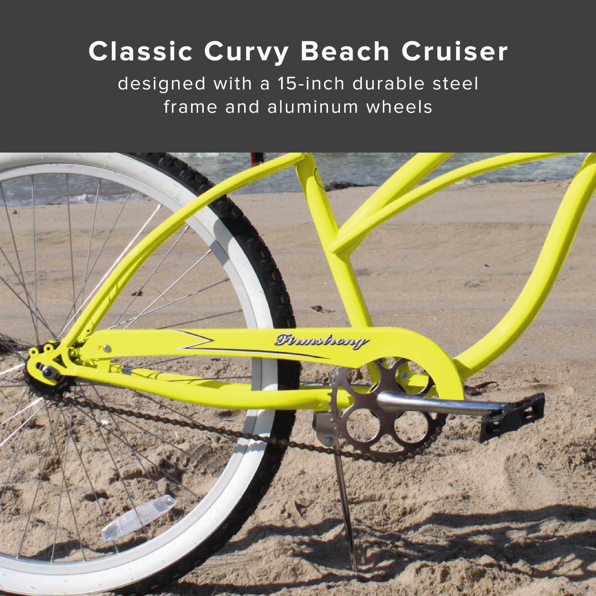 Firmstrong Urban Lady Beach Cruiser Bike - Comfortable Women's Cruiser Bicycle for Leisure Riding, Commuting & Beach Outings