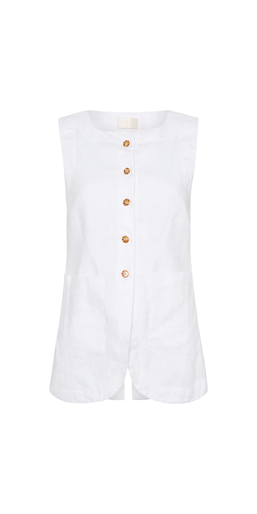 Emma Vest Ivory - Women's Elegant Knit Cardigan for Fall & Winter | Cozy Casual Wear for Office, Dates & Outings