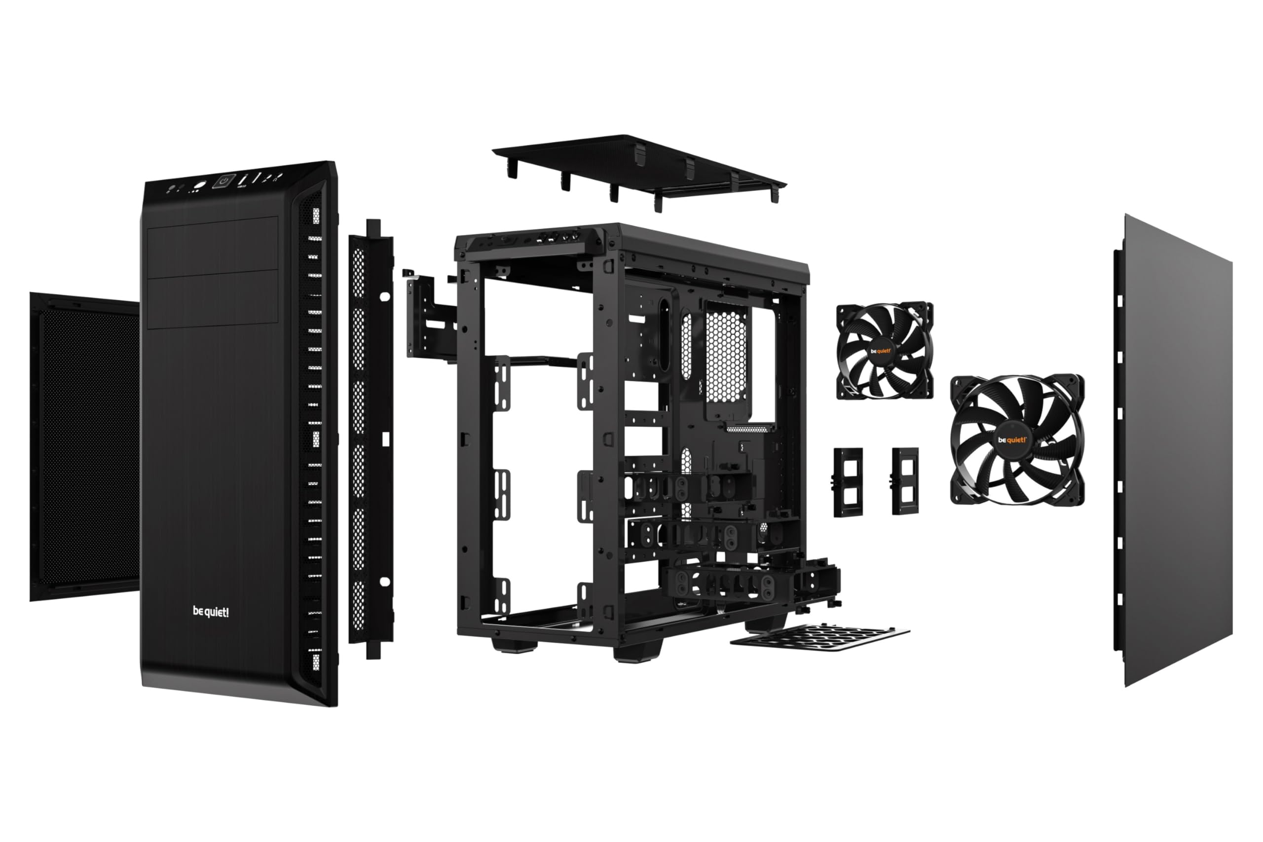 be quiet! Pure Base 600 ATX Midi Tower PC Case - 2 Pre-Installed Pure Wings Fans | Silent Black Gaming Computer Case | Perfect for Home Office & Gaming PC Builds