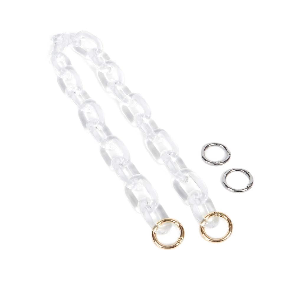 Yichain Chunky Acrylic Purse Strap - Durable Bag Chain Handle Replacement for Handbags & Purses - DIY Fashion Accessory & Decoration (Transparent) - Perfect for Customizing Tote Bags, Shoulder Bags & Evening Clutches