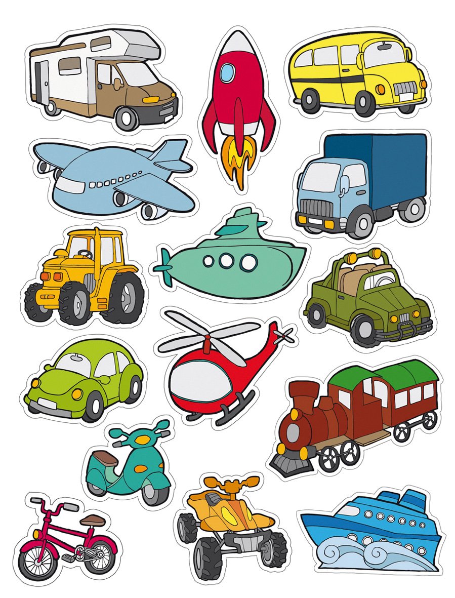 Apli Kids Transport Stickers - 11442 Pack of Fun Stickers for Kids, DIY Crafts, Scrapbooking & School Projects