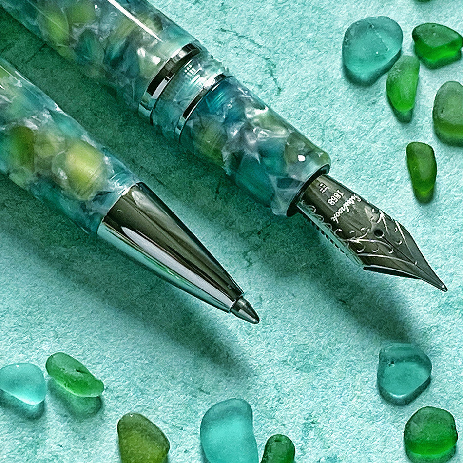 Esterbrook Estie Rollerball Pen - Premium Sea Glass Design with Palladium Trim - Perfect for Office, Journaling & Gift Giving