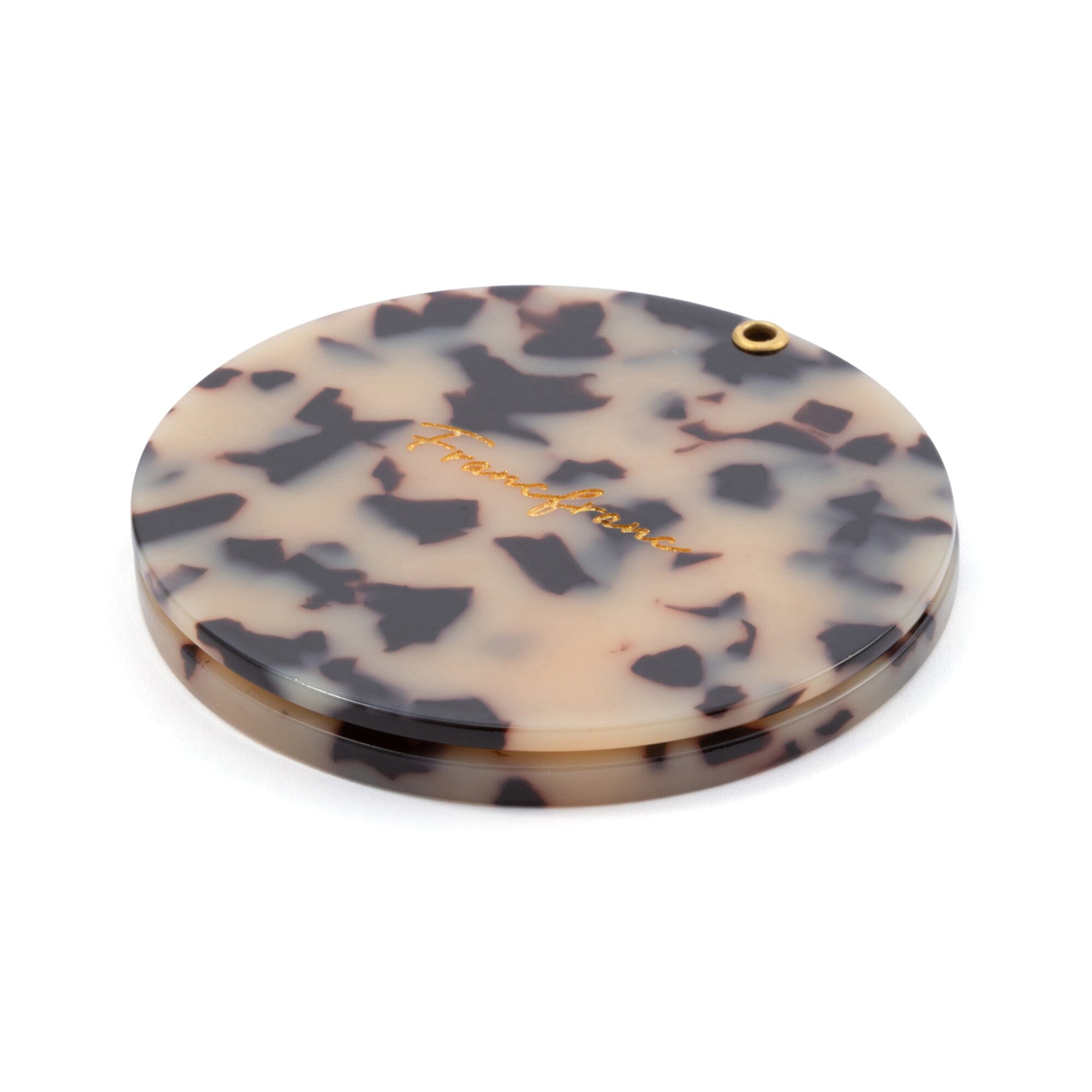 Portable Compact Mirror with Soft Pouch - Beige Travel Makeup Mirror for On-the-Go Touch Ups | Perfect for Purse, Travel & Daily Use
