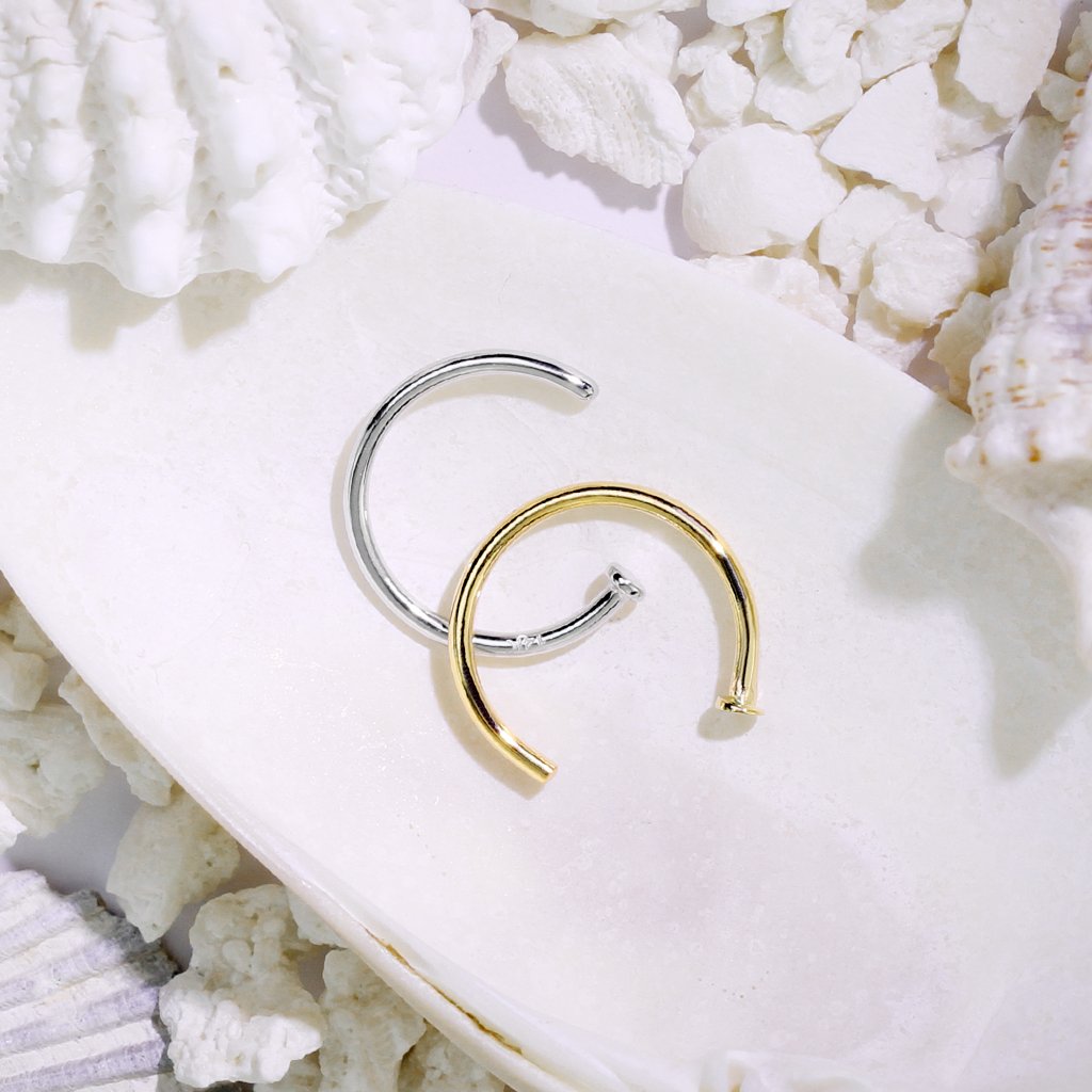 14K Solid Gold Nose Ring - 8mm Hoop Body Jewelry for Women & Men | Hypoallergenic, Non-Irritating & Skin Safe | Perfect for Everyday Wear, Parties & Special Occasions