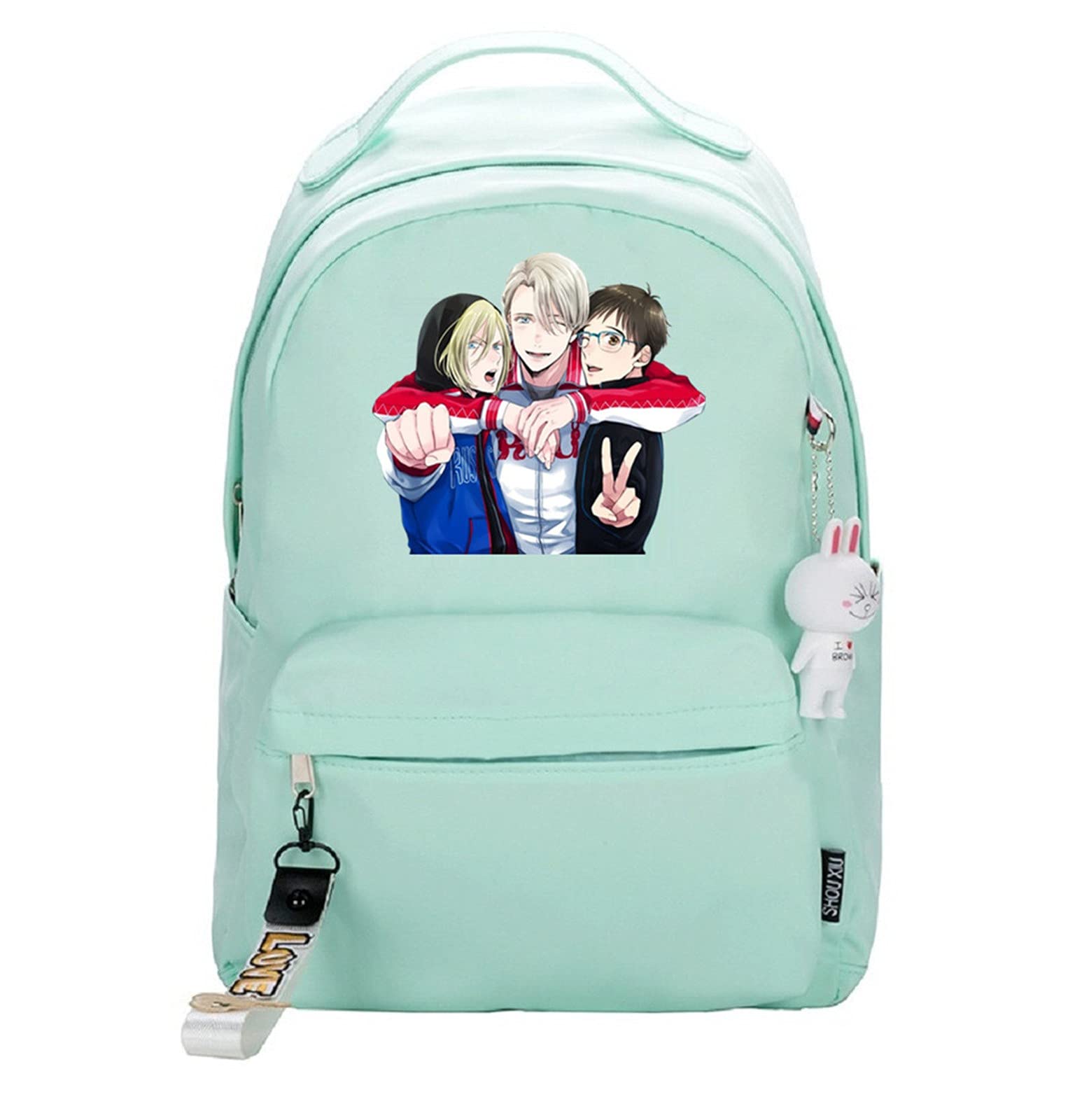 ISaikoy Anime Yuri on Ice Backpack - Stylish Laptop Shoulder Bag for School, College & Travel - Lightweight Daypack with Yuri Katsuki Design - Perfect for Cosplay, Conventions & Everyday Use