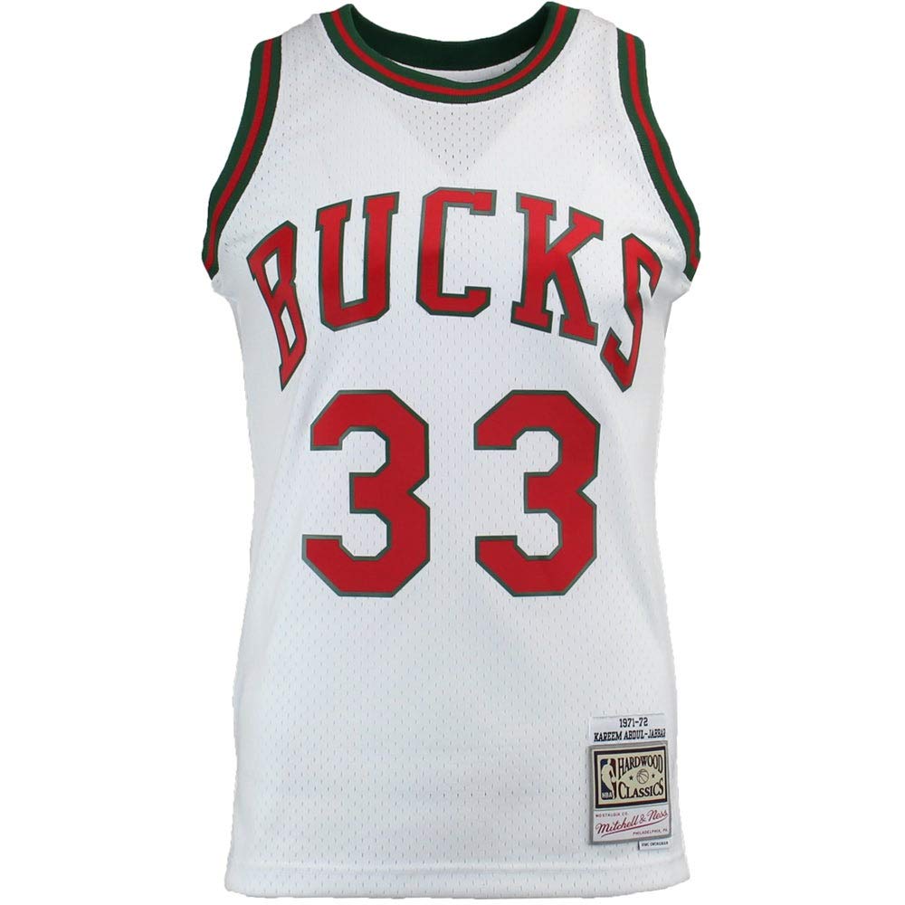 Kareem Abdul-Jabbar Milwaukee Bucks 1971-72 Swingman Jersey - Men's White NBA Basketball Jersey for Fans & Collectors - Perfect for Games, Parties & Sports Memorabilia Display