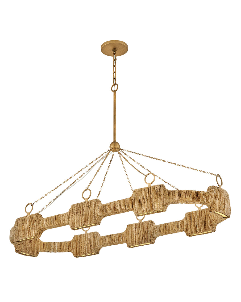 Modern Rae LED Linear Chandelier - Energy Efficient Dimmable Hanging Light Fixture for Dining Room, Kitchen Island, or Living Room Decor