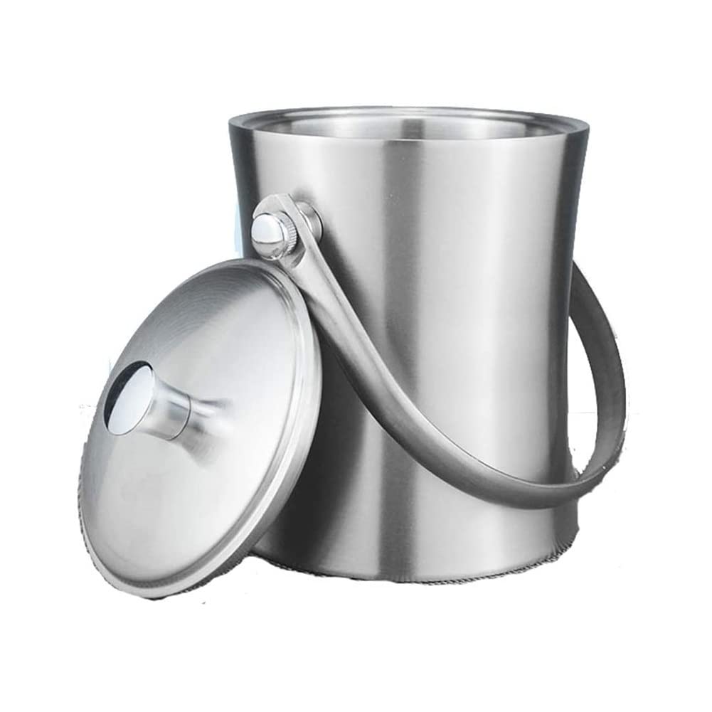 Stainless Steel Double Walled Insulated Ice Bucket with Lid - 2L Capacity for Beer, Wine & Champagne - Perfect for Parties, Weddings & Outdoor Gatherings