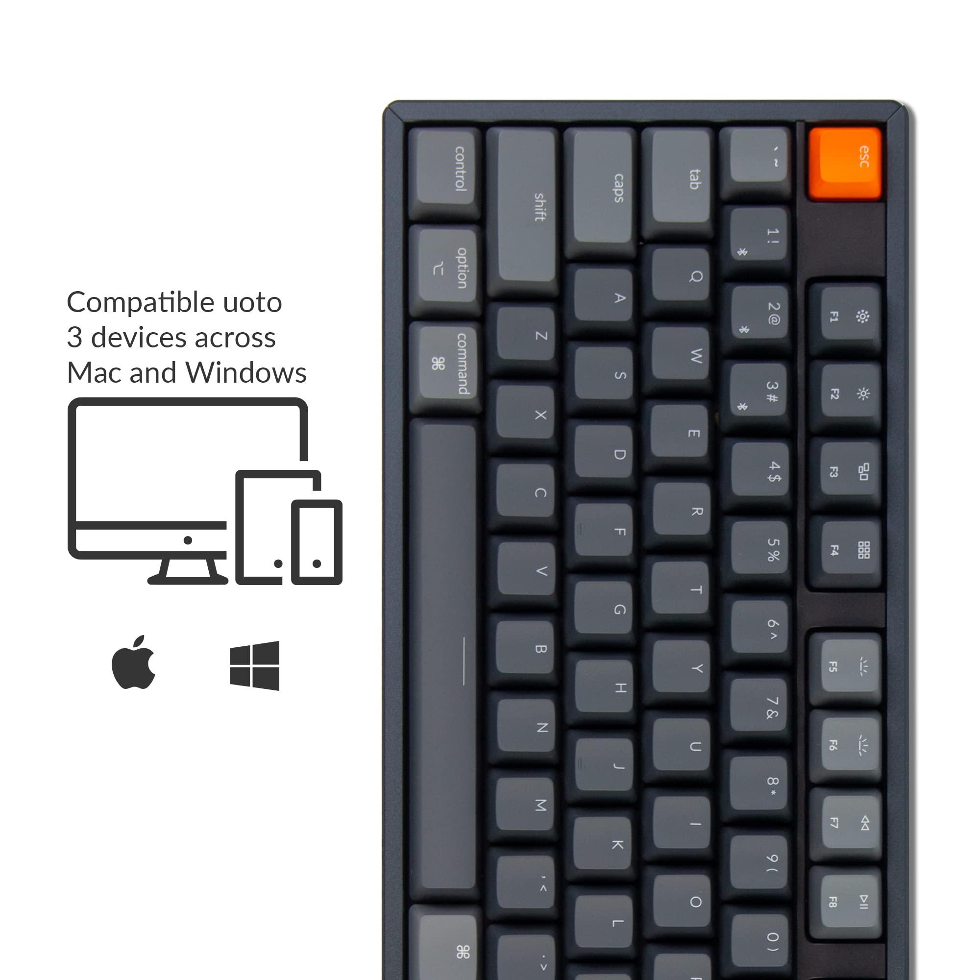 Keychron K10 Full Size 104-Key Bluetooth & USB Wired Mechanical Keyboard for Mac/Windows - Gateron G Pro Brown Switch, RGB Backlight, Aluminum Frame | Ideal for Gaming, Programming & Office Work