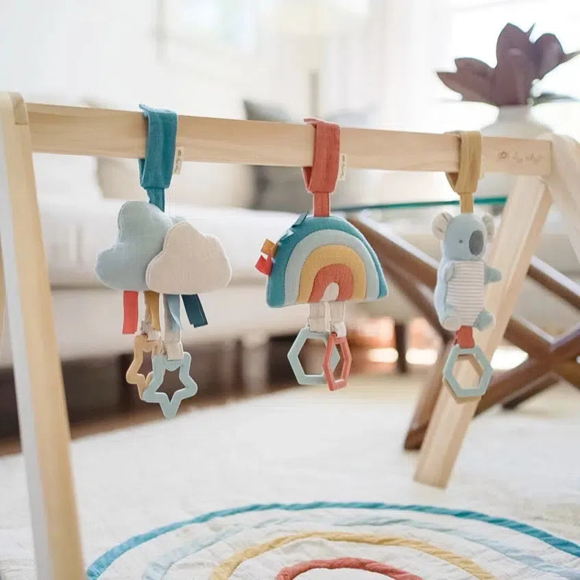 Itzy Ritzy Attachable Travel Jingle Toy - Soft Cloud Design for Strollers, Car Seats & Baby Carriers | Soothing Sensory Play for Infants & Toddlers
