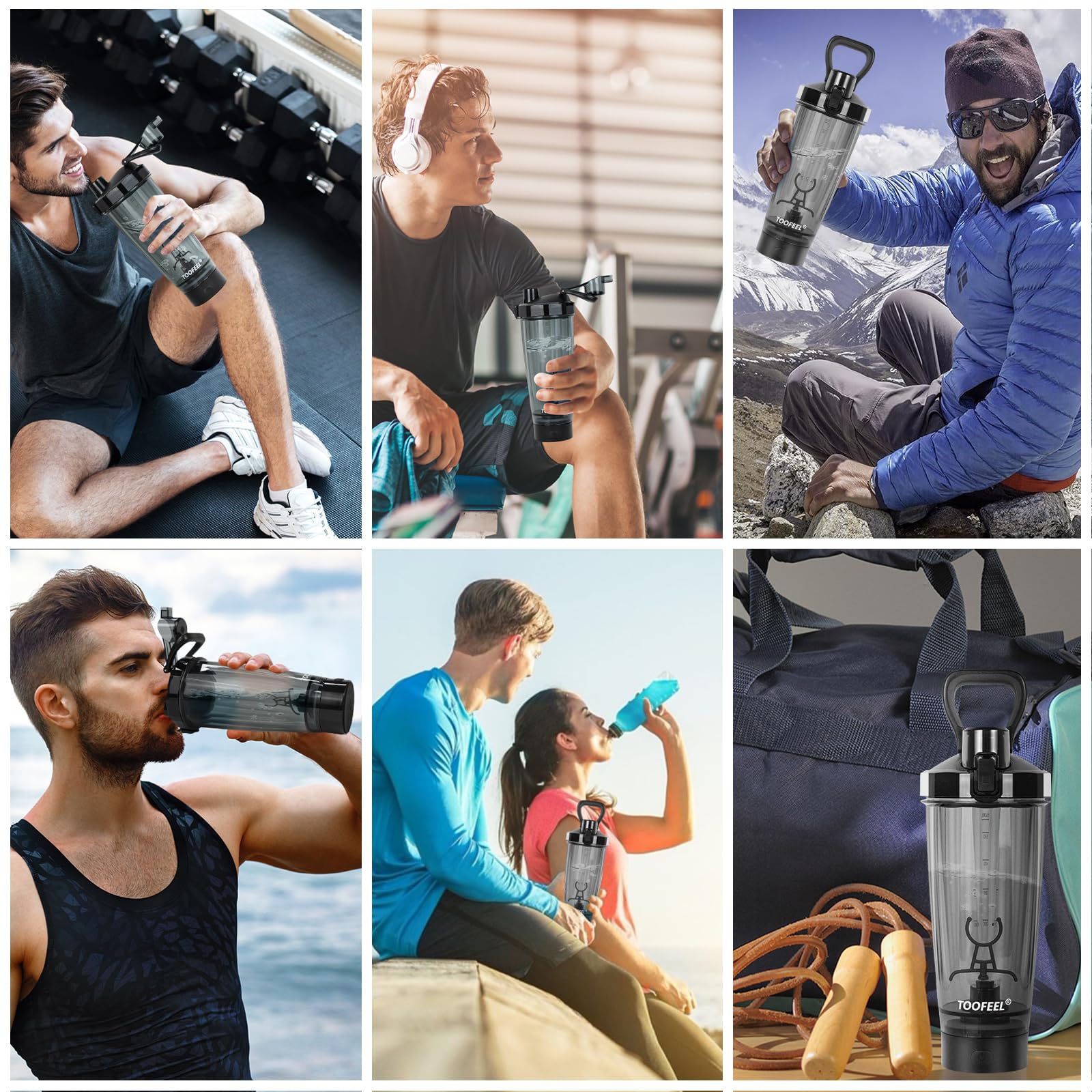 TOOFEEL 20oz Electric Protein Shaker Bottle - USB Rechargeable Self Stirring Mixer Cup for Protein Powder, Smoothies & Workout Drinks | BPA Free Gym Shaker | Perfect for Fitness, Bodybuilding & Post-Workout Recovery