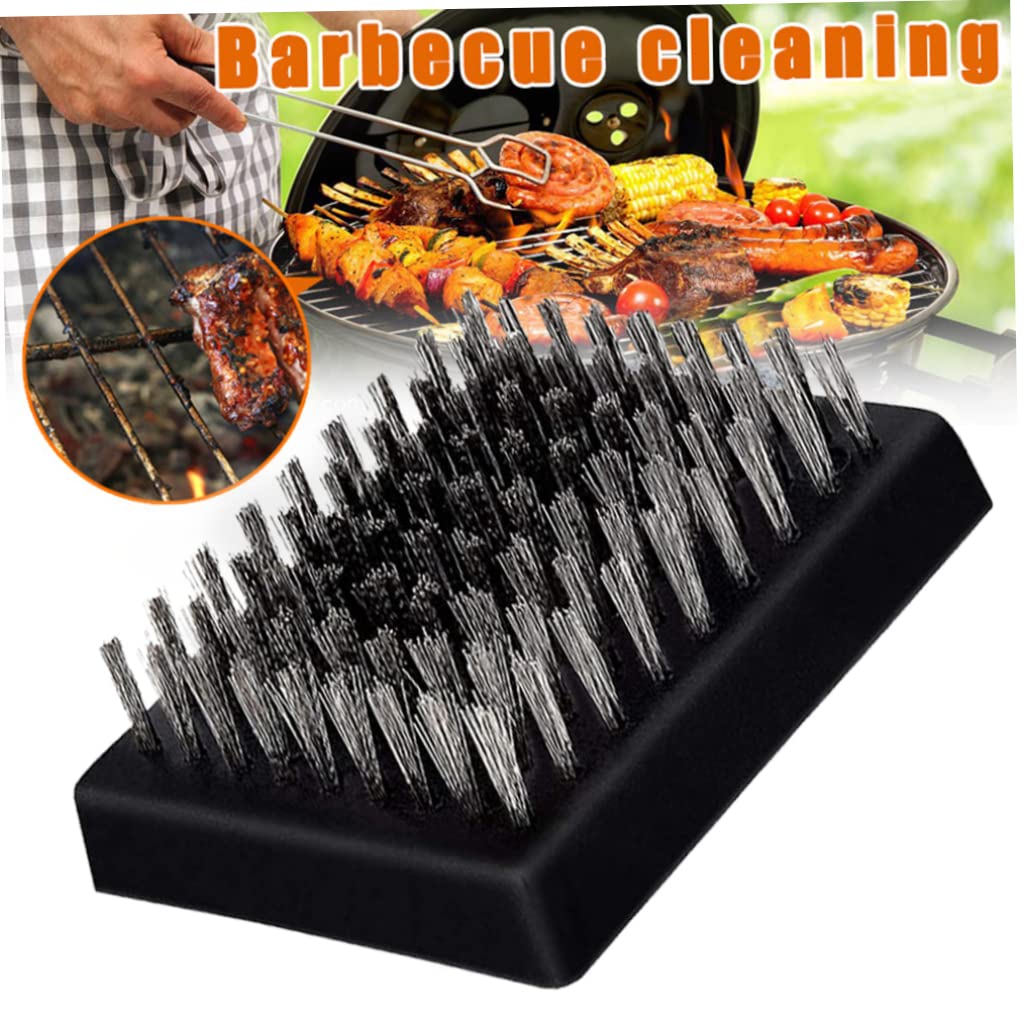 Sanfiyya 4-Piece BBQ Grill Brush Replacement Heads - Heavy Duty Stainless Steel Bristle Cleaning Heads for Charcoal, Gas, and Electric Grills - Perfect for Backyard Cookouts, Camping, and Outdoor BBQs