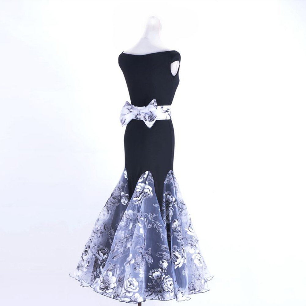 New Latin Ballroom Competition Dance Dress - Modern Salsa Waltz Standard Long Dress YG008 | Elegant Performance Outfit for Professional Dancers & Dance Competitions