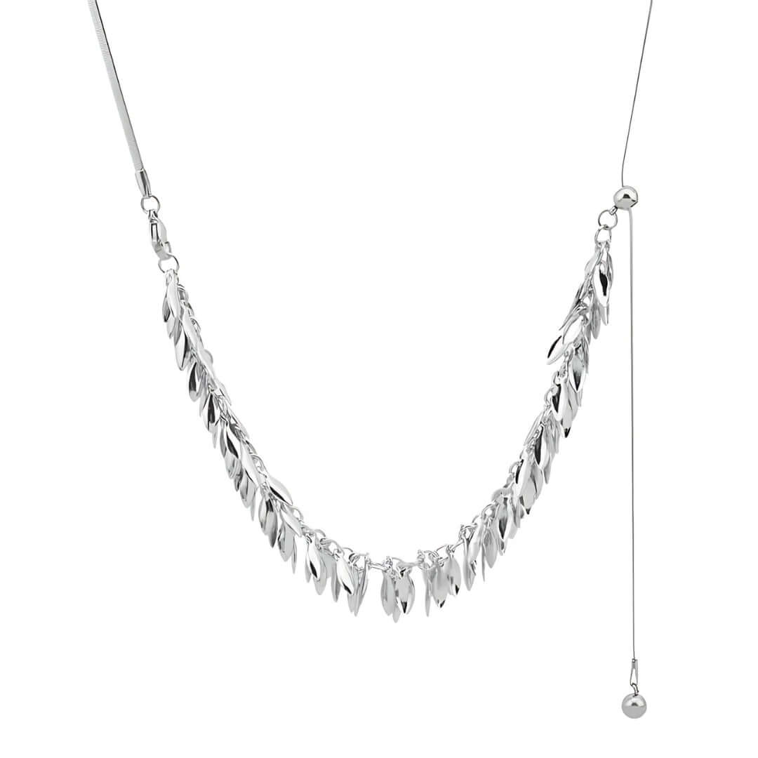 Sequin Leaf Multi-Way Y Chain Tassel Necklace for Women | Adjustable Layered Statement Jewelry | Perfect for Parties, Weddings & Evening Events | EH1775