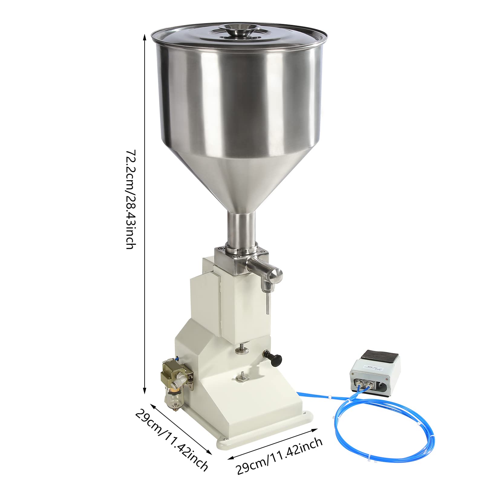 LOYALHEARTDY Pneumatic Paste & Liquid Filling Machine - 5-50ml Bottle Filler for Cosmetics, Food, Pharmaceuticals | A02 Model for Small Business & DIY Projects