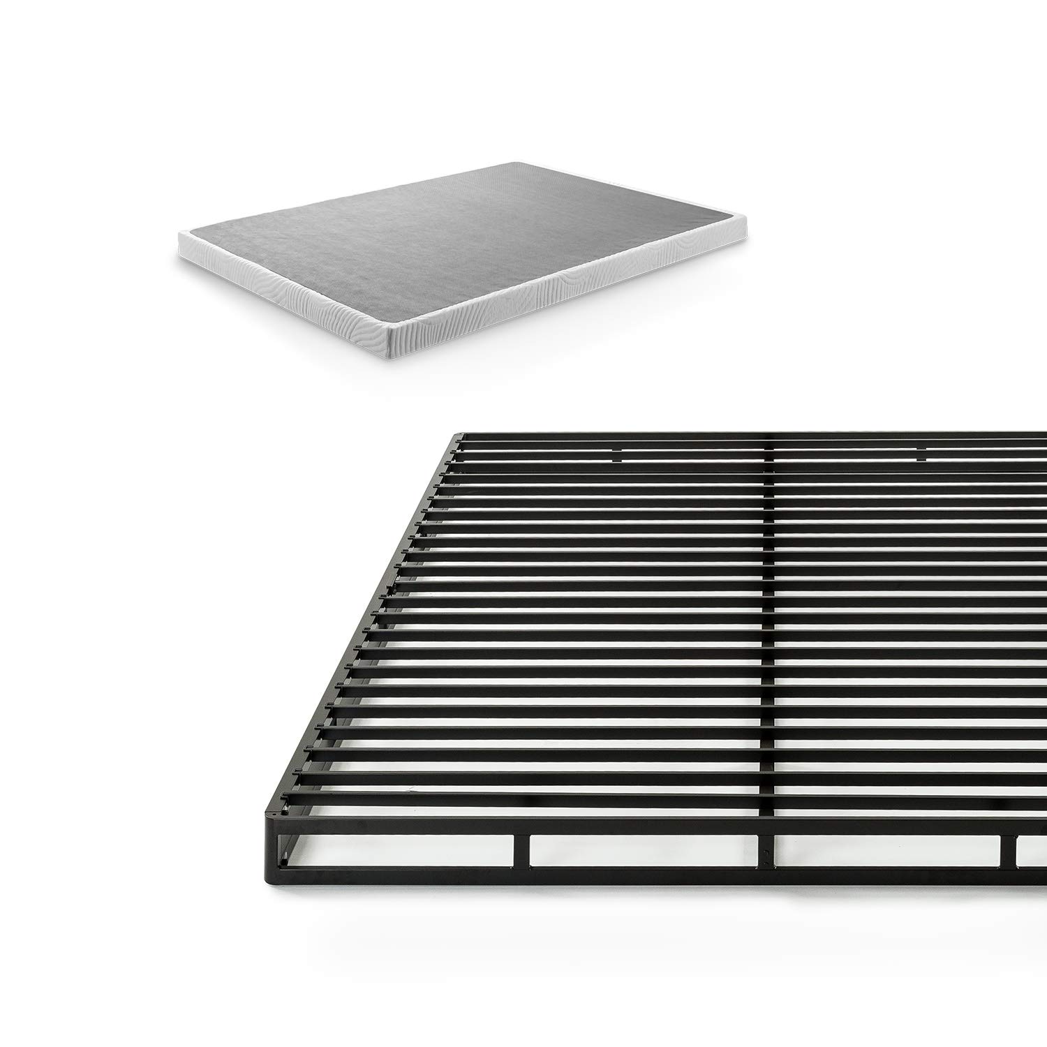 ZINUS 4 Inch Quick Lock Metal Smart Box Spring Mattress Foundation - Strong Steel Frame, Easy Assembly, Full Size, White - Perfect for Bedroom, Guest Room & Dormitory Use