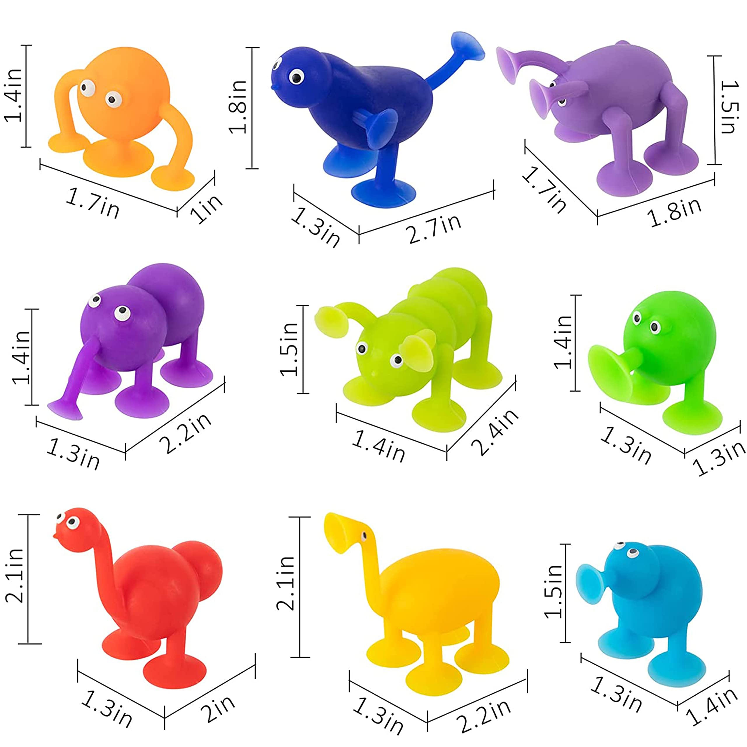 BAIVYLE 18-Pack Animal Pop Sucker Toys - Stacking Bath Toys for Toddlers 3-8 Years - Fun Learning & Playtime