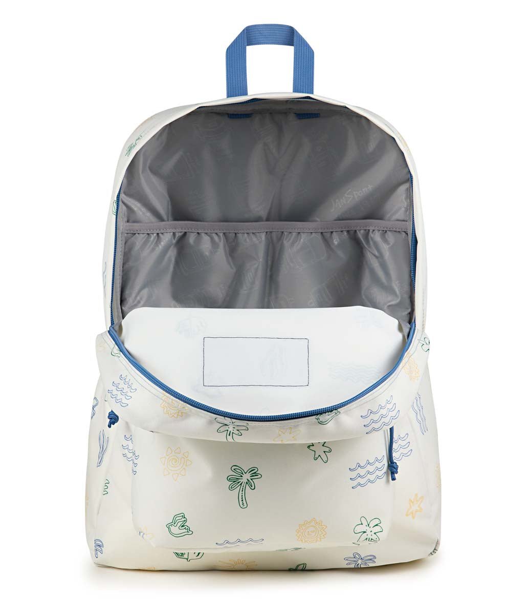 JanSport SuperBreak Plus Backpack - Lightweight Laptop Backpack for School & Travel, Durable Sunny Sketches Design - Perfect for Students, Commuters & Outdoor Adventures