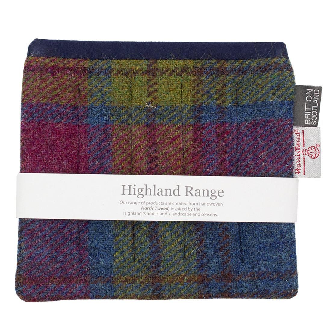 BRITTON Handmade in Scotland Harris Tweed 5 Pen Pouch - Premium Leather Pen Holder for Office, School & Travel - Perfect Gift for Writers & Professionals