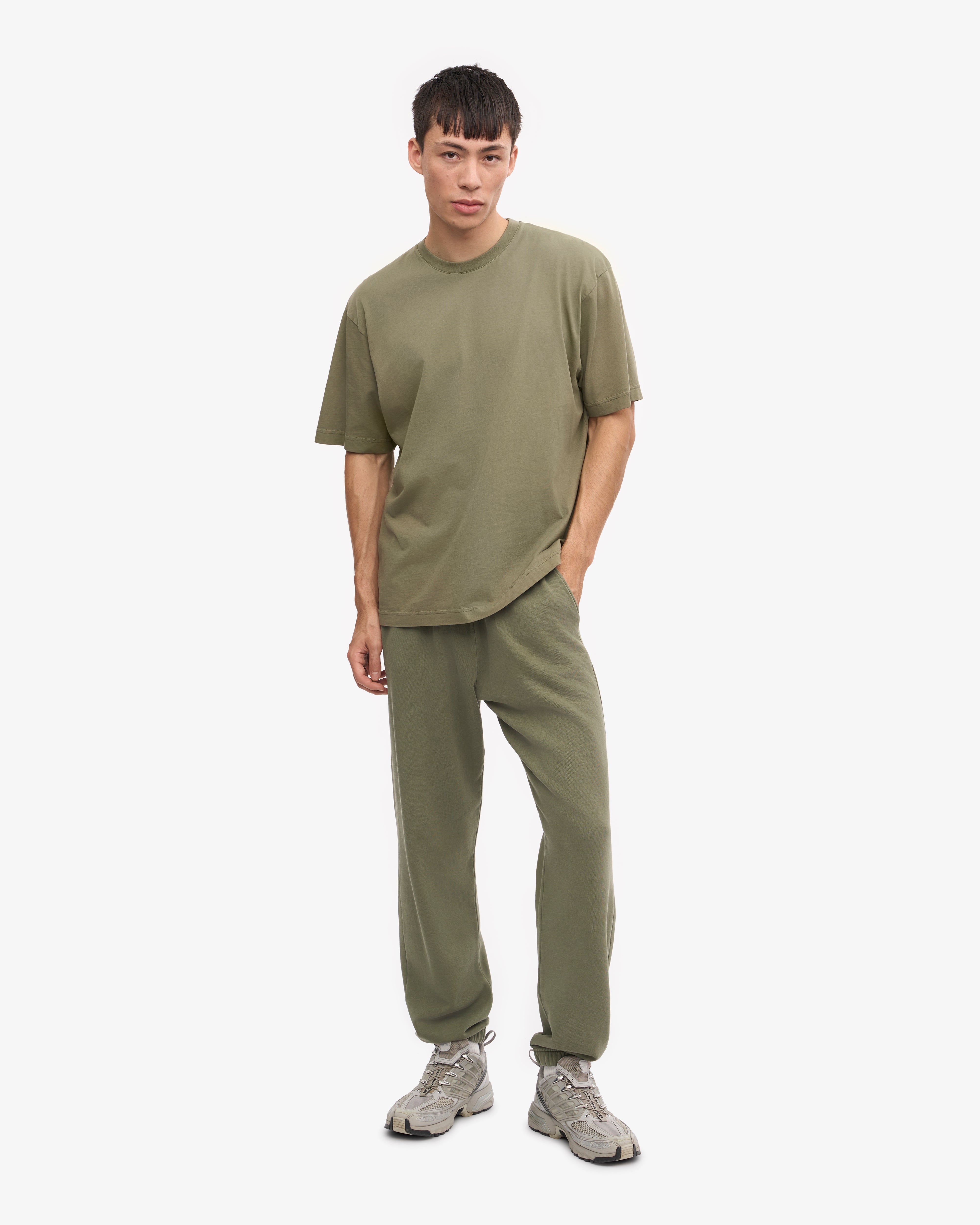 Organic Oversized T-Shirt for Women - Soft Cotton Comfort Fit - Dusty Olive Green - Perfect for Casual Wear, Loungewear & Street Style