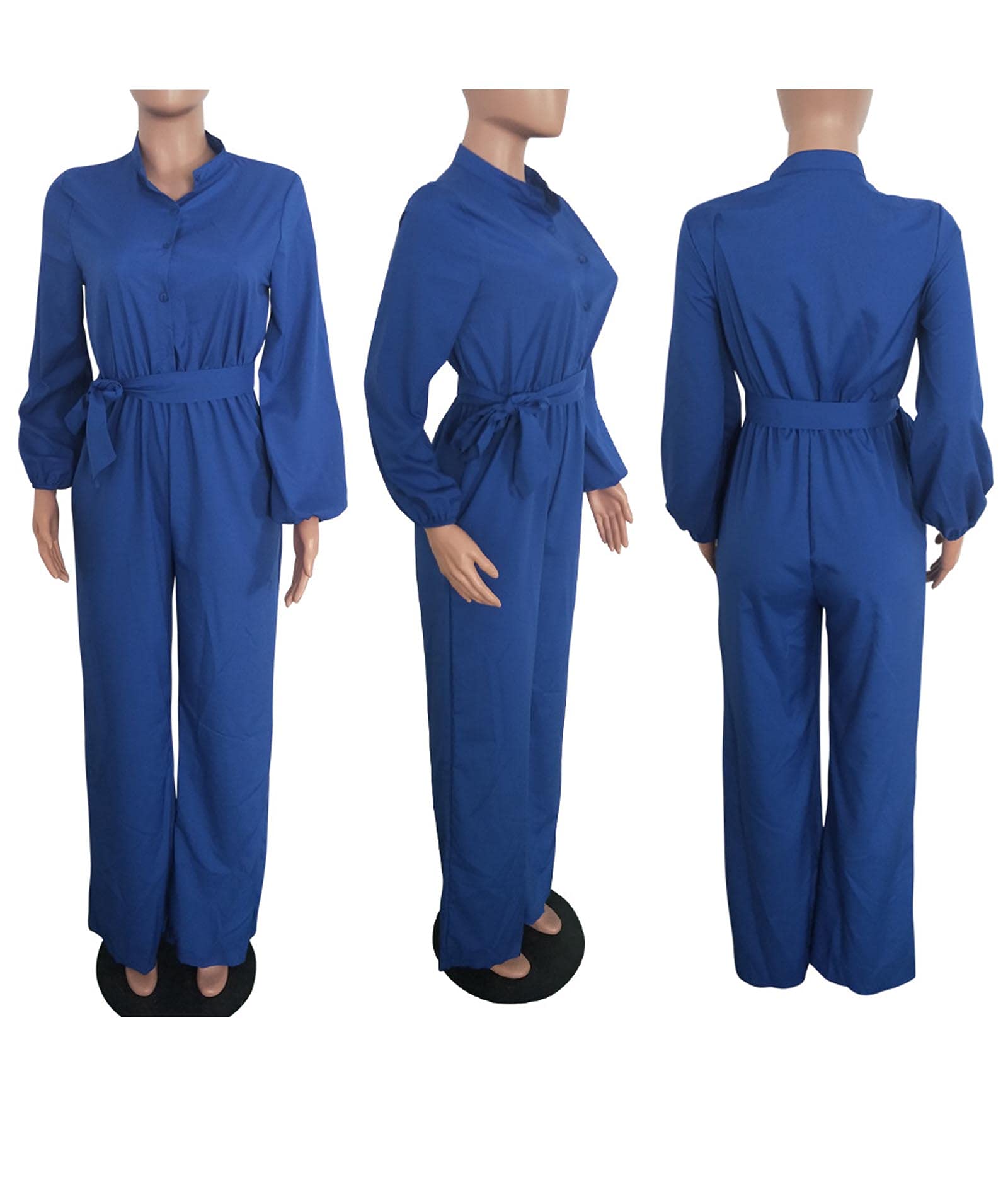 Sexyshine Women's Casual Long Sleeve Button Down Jumpsuit Romper Overalls - Stylish One-Piece Outfit for Work, Date Night & Fall Fashion