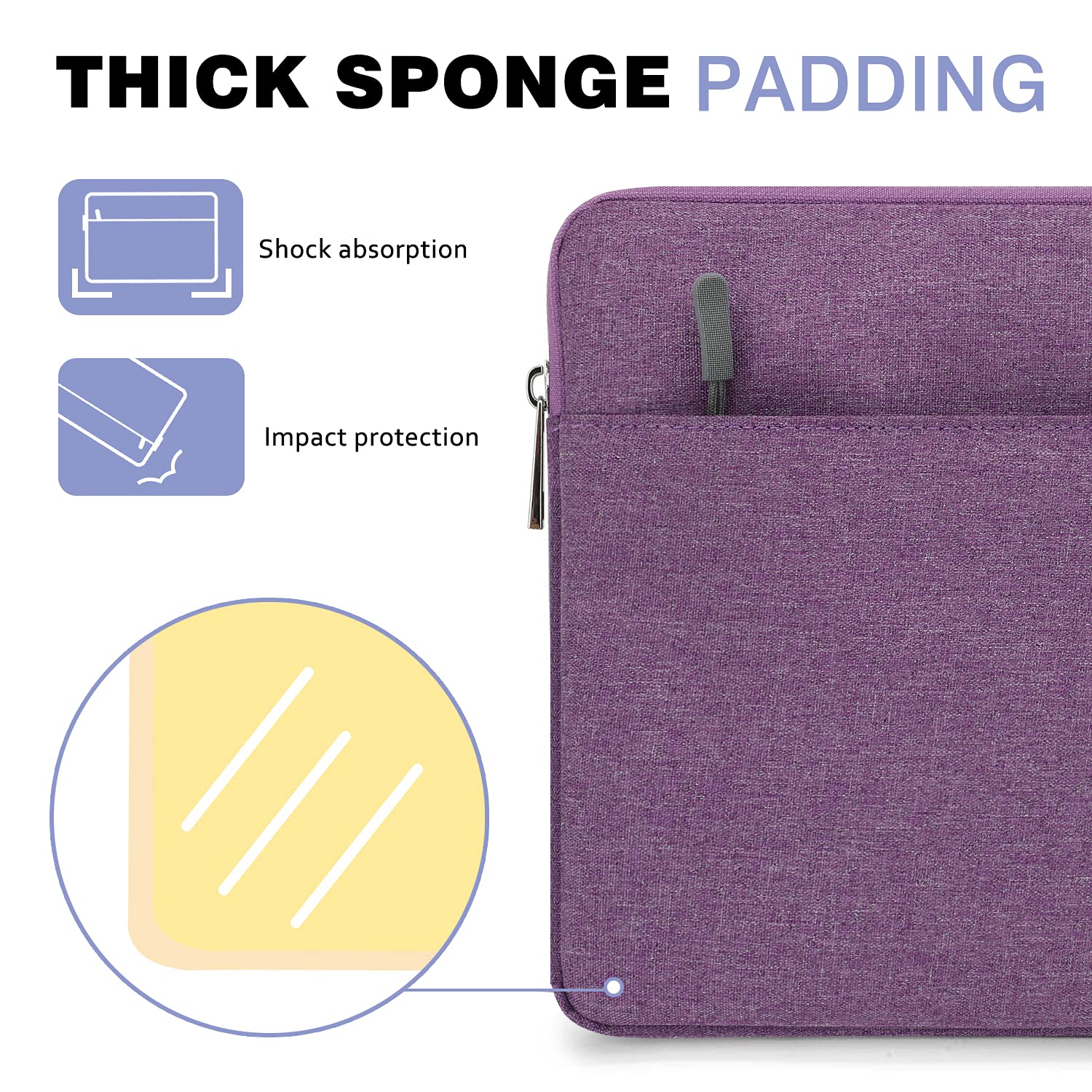 MoKo 9-11 Inch Tablet Sleeve Case - Protective Cover for iPad Air M3, iPad Pro 11 M4/Air M2, iPad 10/9/8/7th Gen (2025 Models) - Lightweight & Durable Purple Carrying Bag - Perfect for Travel, Office & School Use