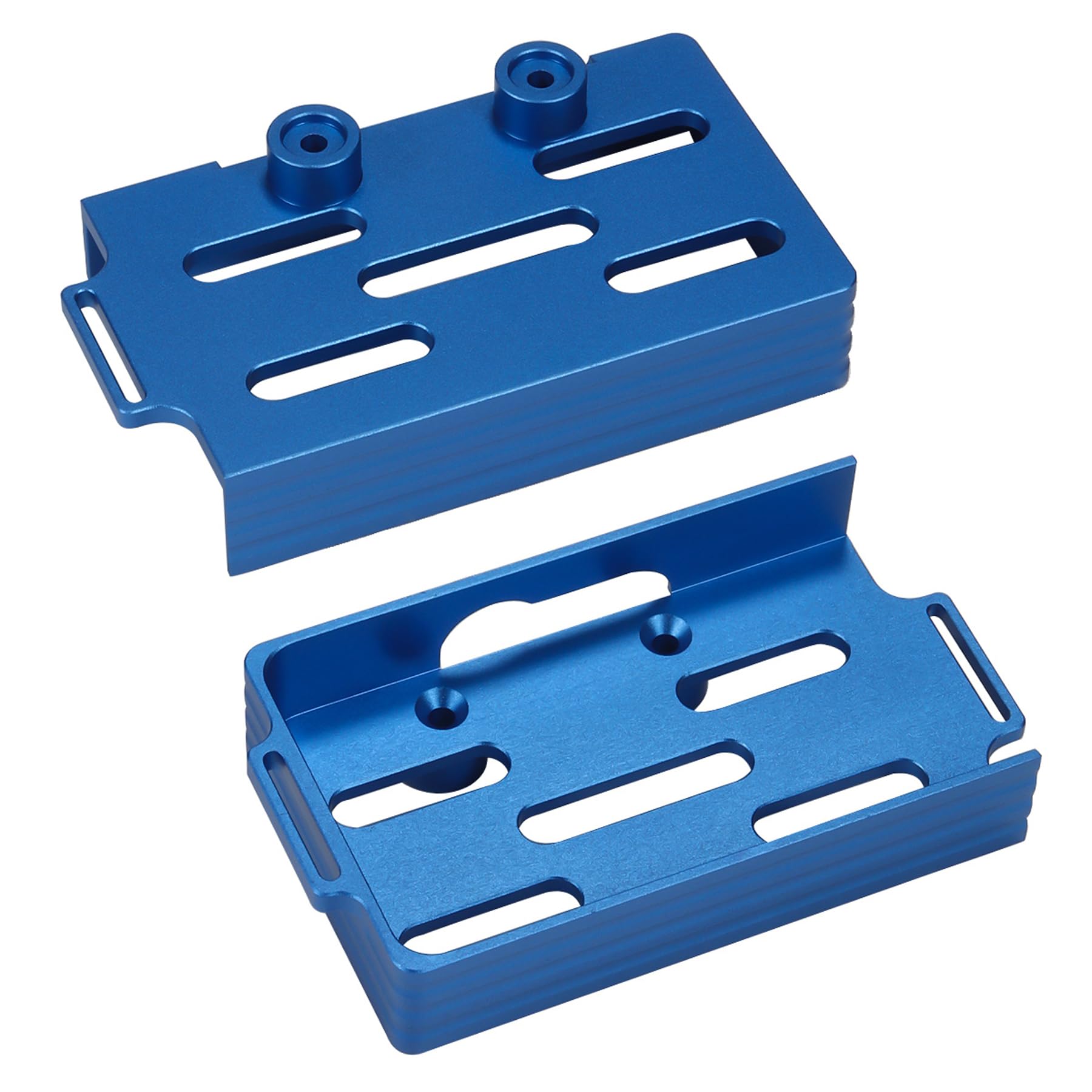 TRX4M CNC Aluminum Battery Tray for 1/18 RC Crawler - Compatible with TRX4M 97074-1 & 97054-1 Models - Includes Secure Tie Strap - Durable Upgrade Accessory (Blue) - Perfect for Off-Road RC Adventures & Crawler Performance Enhancement