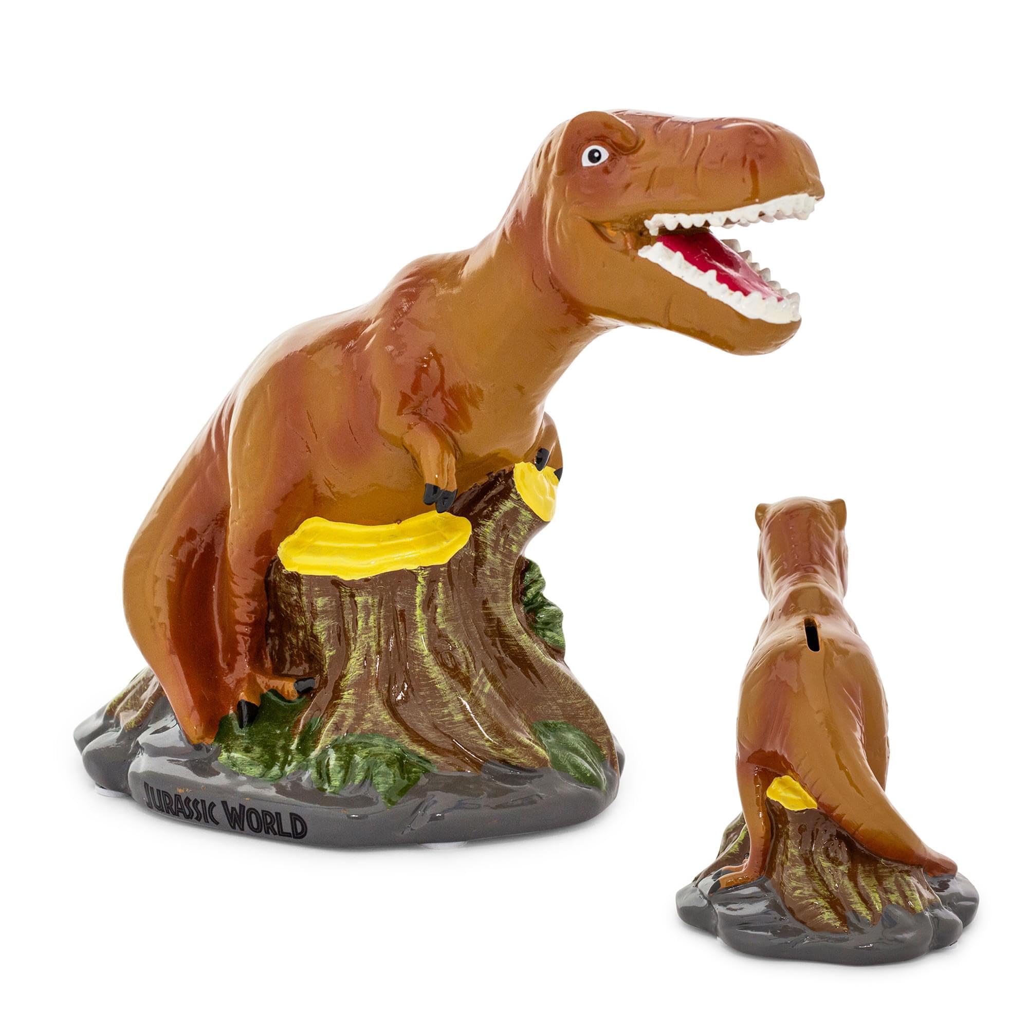 Jurassic World T-Rex Dinosaur Large Ceramic Coin Bank - Silver Buffalo Collectible for Kids & Adults | Perfect for Saving Money & Dinosaur Decor