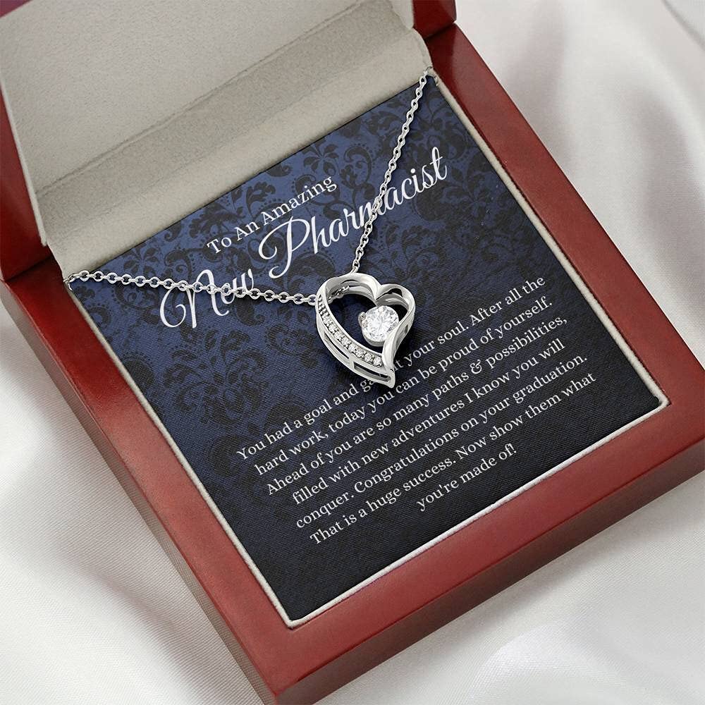 Personalized Jewelry Gift for Pharmacist Graduation - Heart Pendant Necklace for PharmD Women | Perfect Doctorate Gift for New Pharmacists | Ideal for Graduation Ceremonies & Professional Milestones